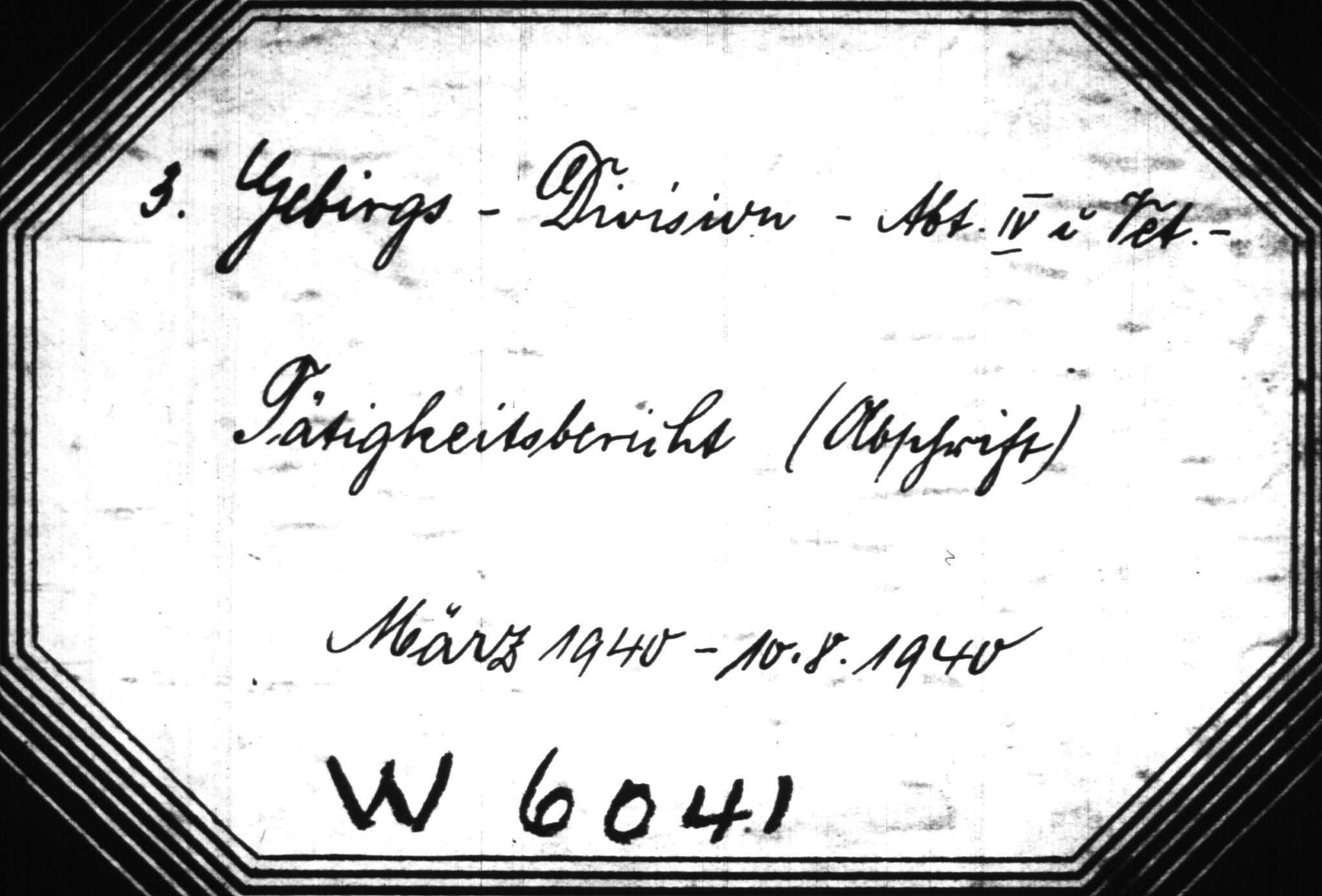 Documents Section, RA/RAFA-2200/V/L0086: Amerikansk mikrofilm "Captured German Documents".
Box No. 725.  FKA jnr. 601/1954., 1940, p. 409