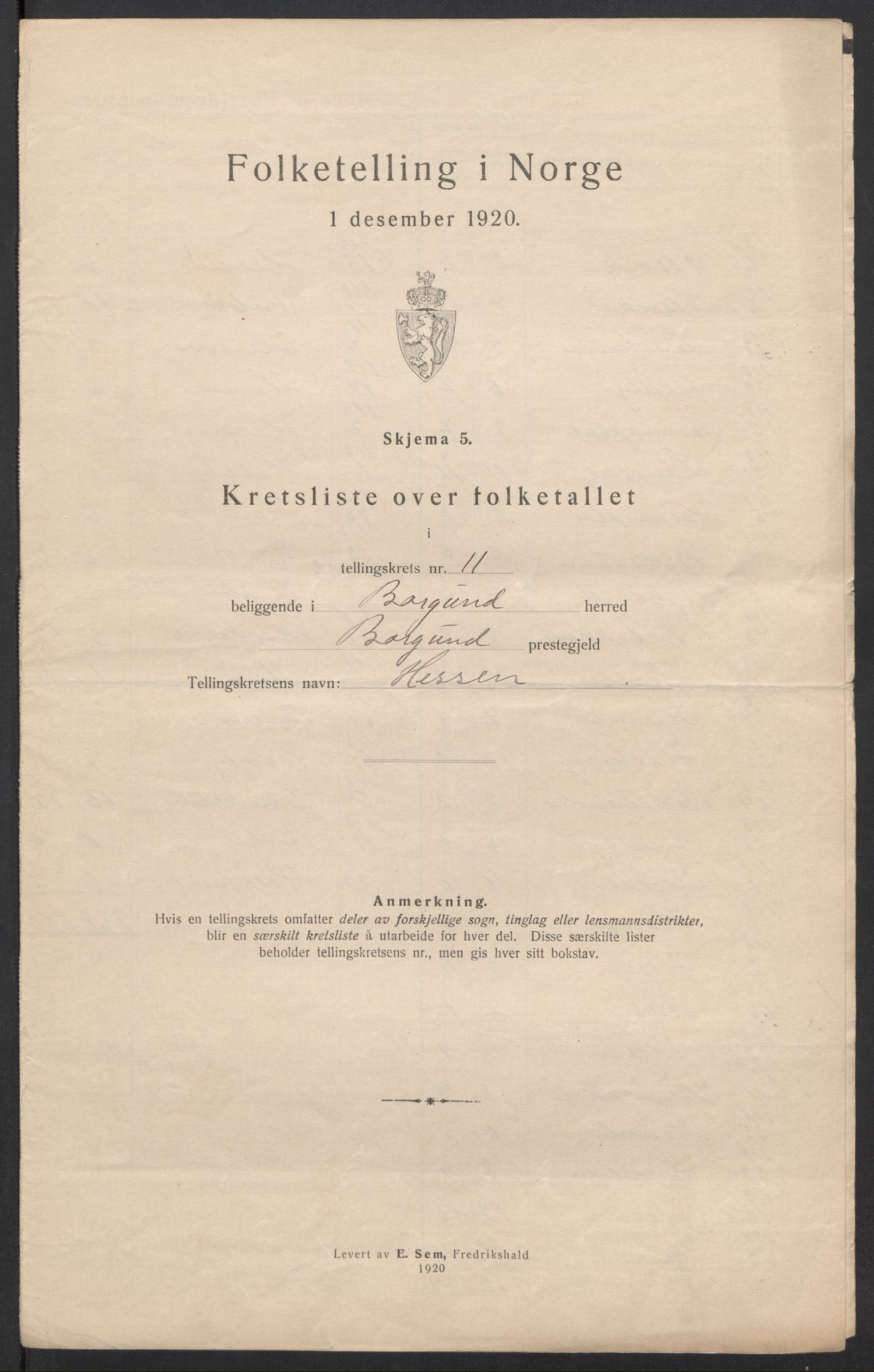 SAT, 1920 census for Borgund, 1920, p. 38