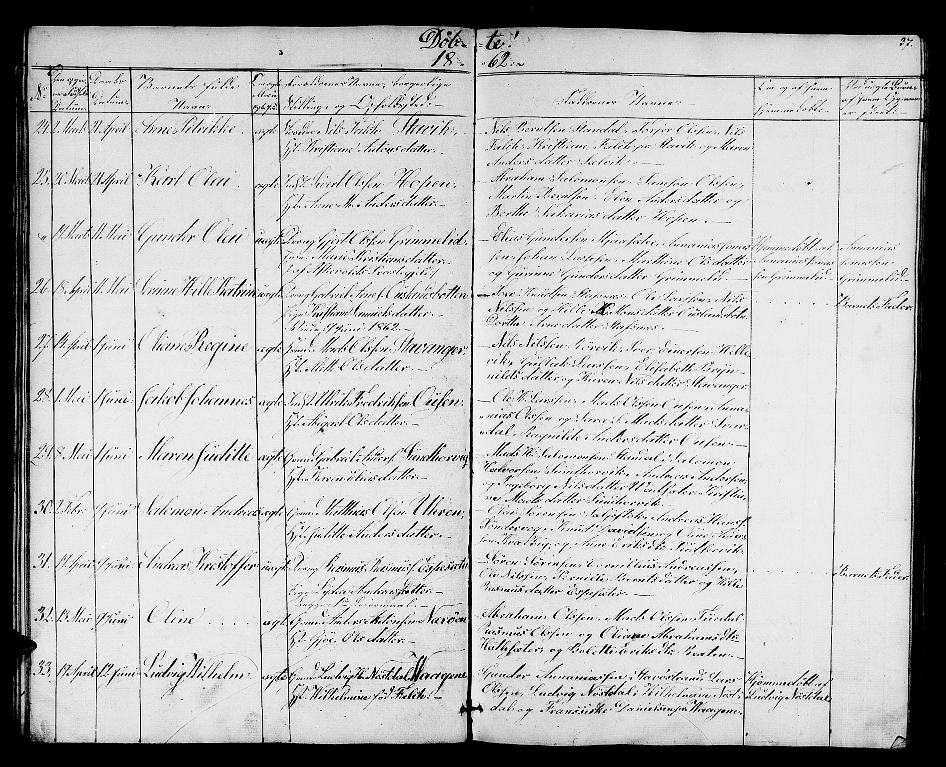 Kinn sokneprestembete, AV/SAB-A-80801/H/Hab/Habc/L0001: Parish register (copy) no. C 1, 1854-1868, p. 37