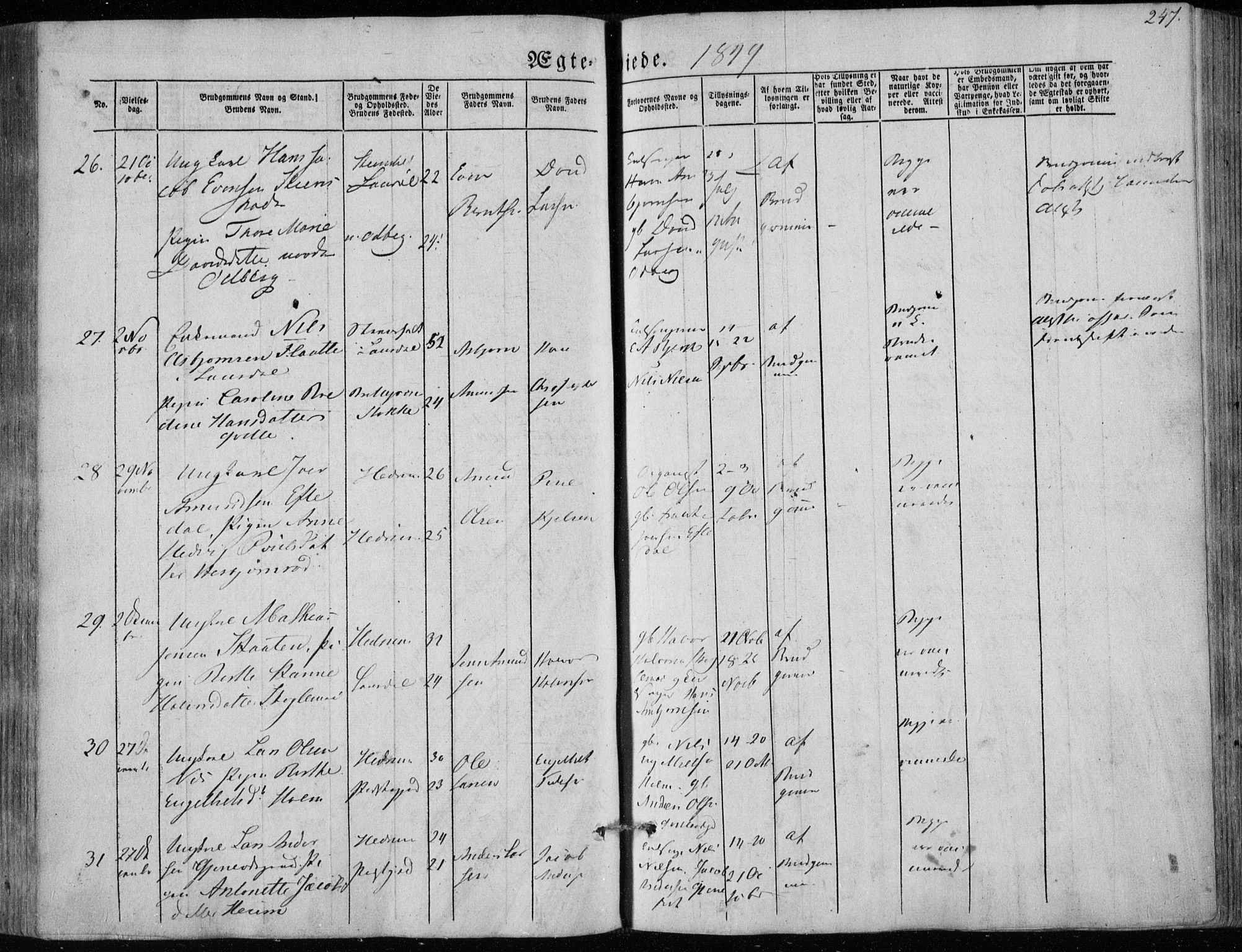 Hedrum kirkebøker, SAKO/A-344/F/Fa/L0006: Parish register (official) no. I 6, 1849-1857, p. 247