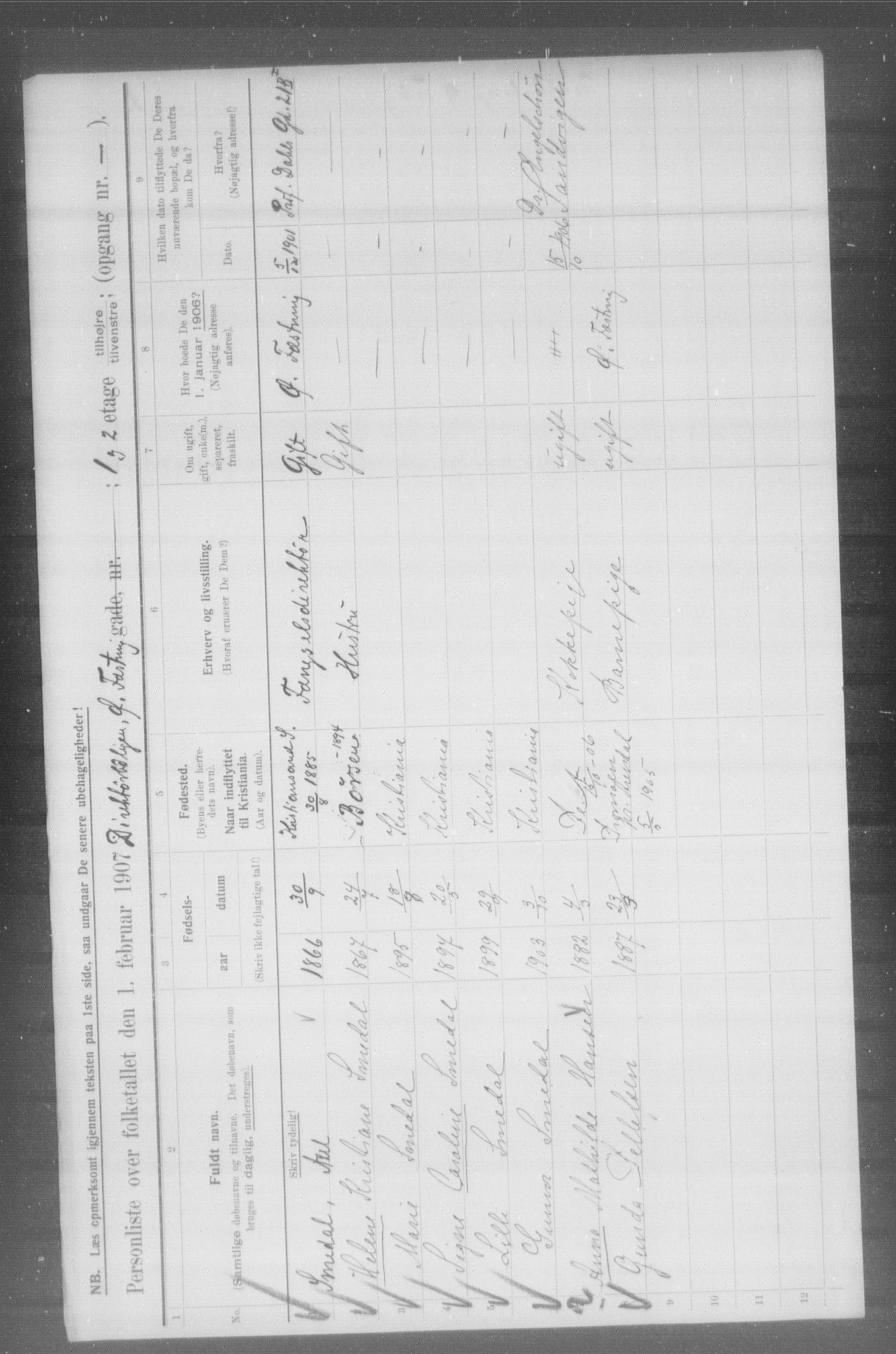 OBA, Municipal Census 1907 for Kristiania, 1907, p. 12179