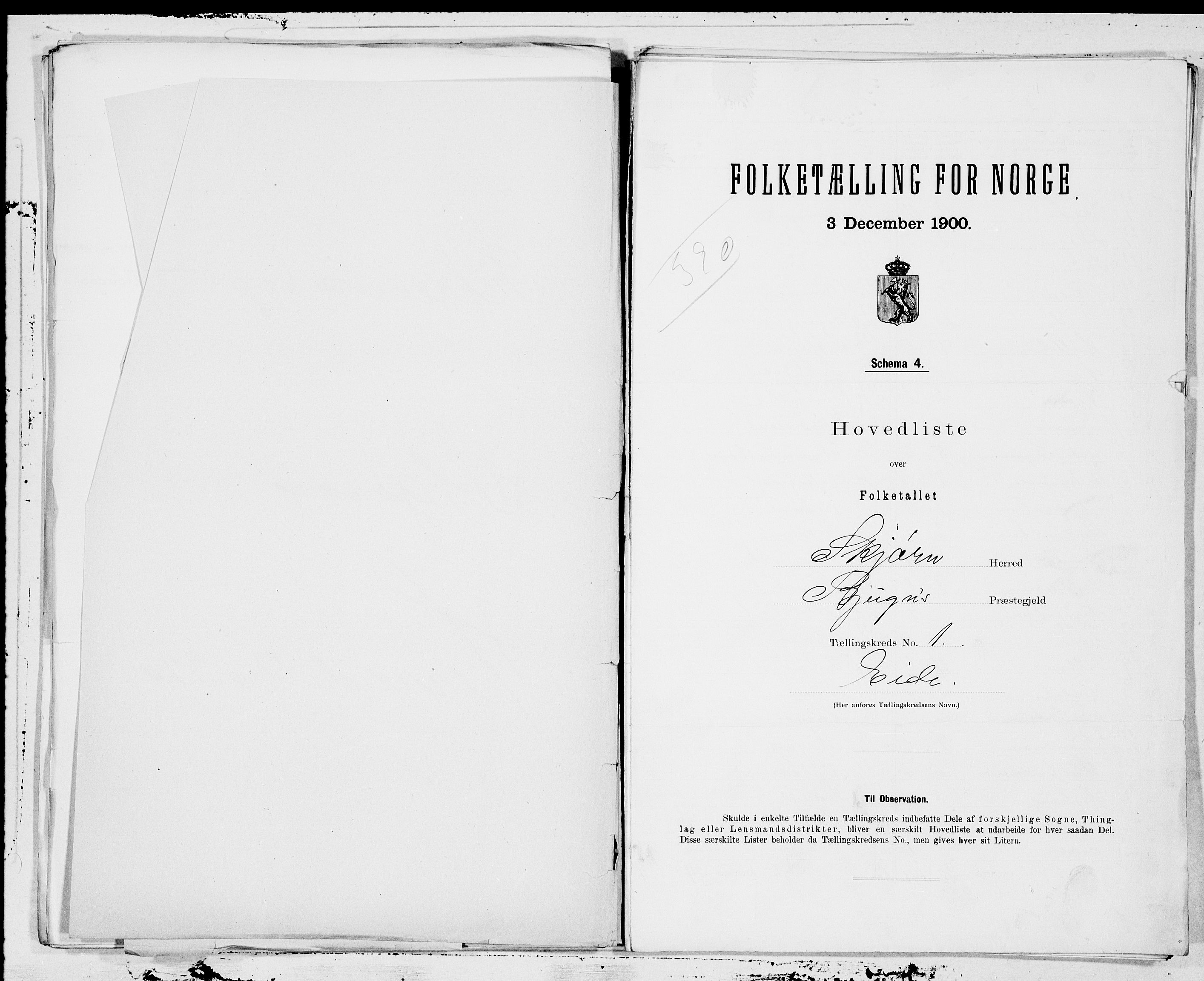 SAT, 1900 census for Stjørna, 1900, p. 2