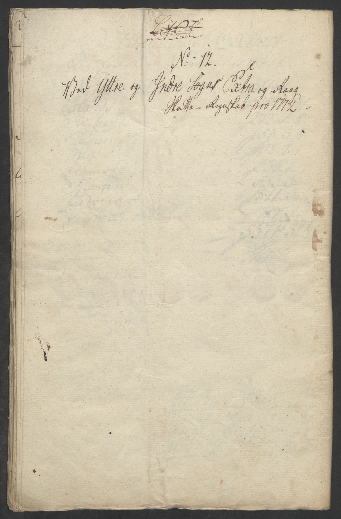 Rentekammeret inntil 1814, Realistisk ordnet avdeling, RA/EA-4070/Ol/L0018: [Gg 10]: Ekstraskatten, 23.09.1762. Sogn, 1762-1772, p. 437