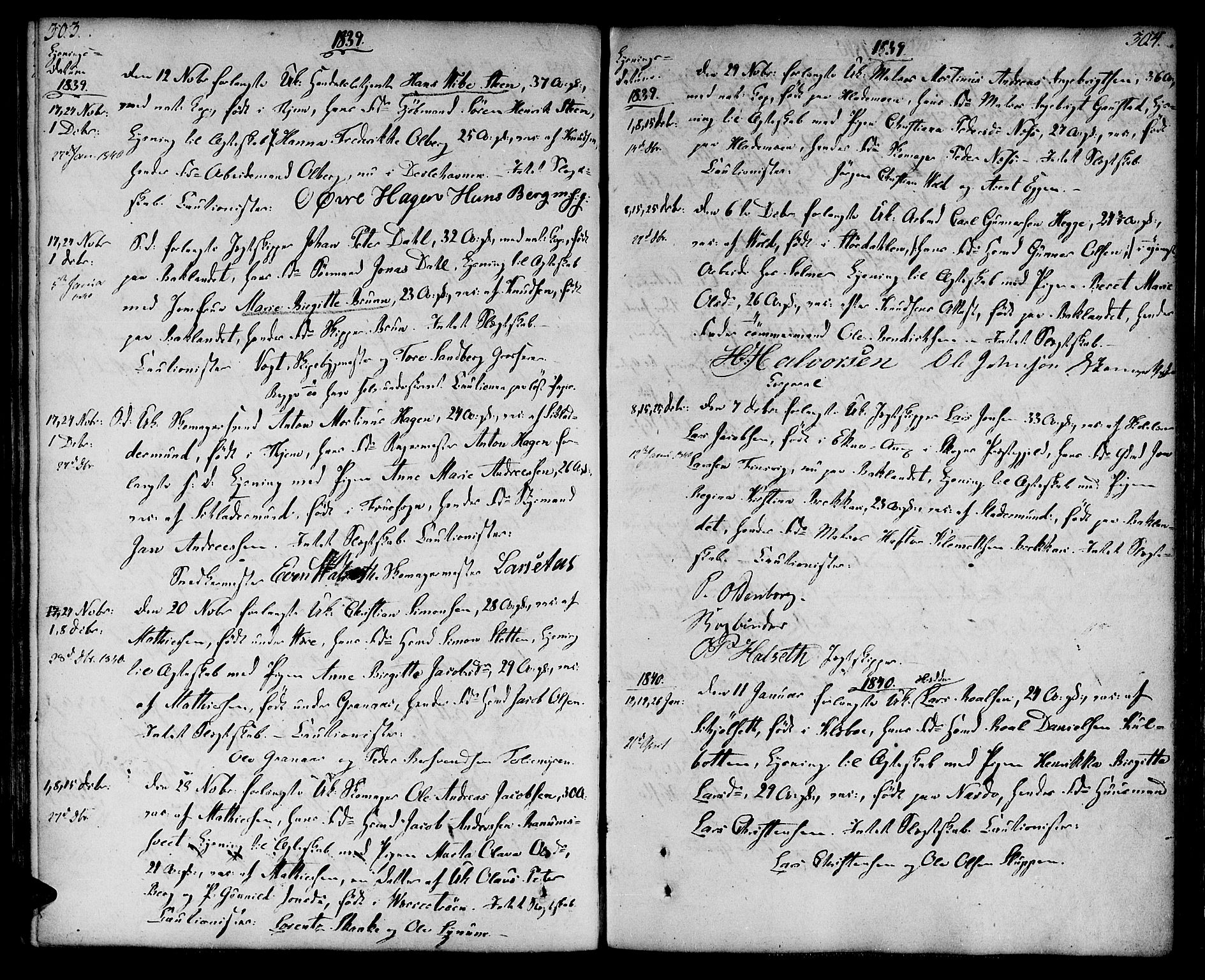 Ministerialprotokoller, klokkerbøker og fødselsregistre - Sør-Trøndelag, SAT/A-1456/604/L0181: Parish register (official) no. 604A02, 1798-1817, p. 303-304