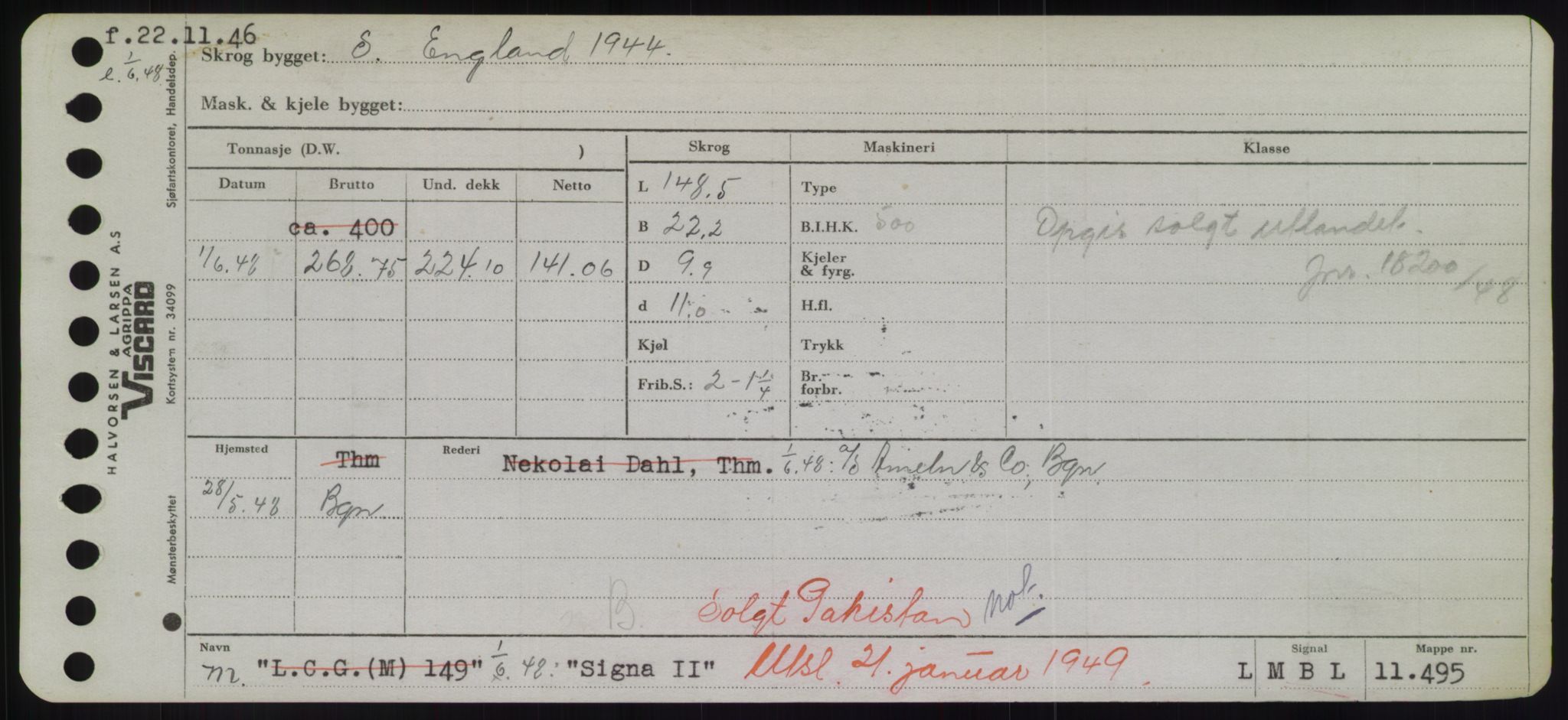 Sjøfartsdirektoratet med forløpere, Skipsmålingen, RA/S-1627/H/Hd/L0033: Fartøy, Sevi-Sjø, p. 69