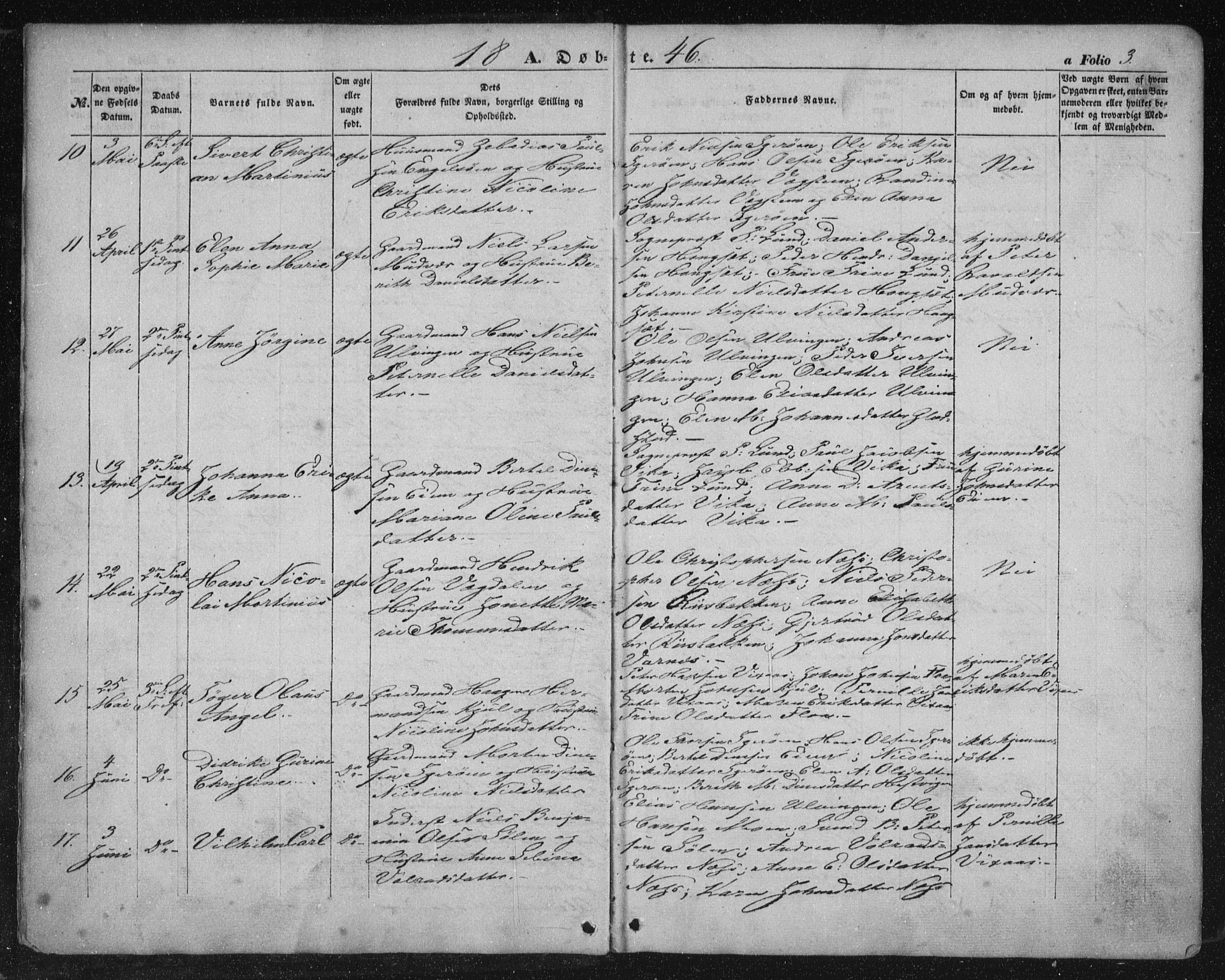 Ministerialprotokoller, klokkerbøker og fødselsregistre - Nordland, SAT/A-1459/816/L0240: Parish register (official) no. 816A06, 1846-1870, p. 3