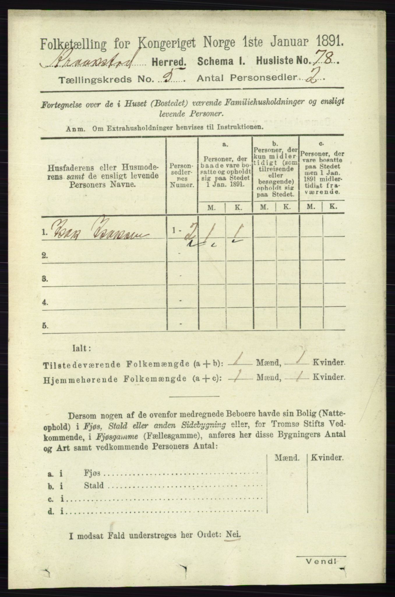 RA, 1891 census for 0212 Kråkstad, 1891, p. 2480