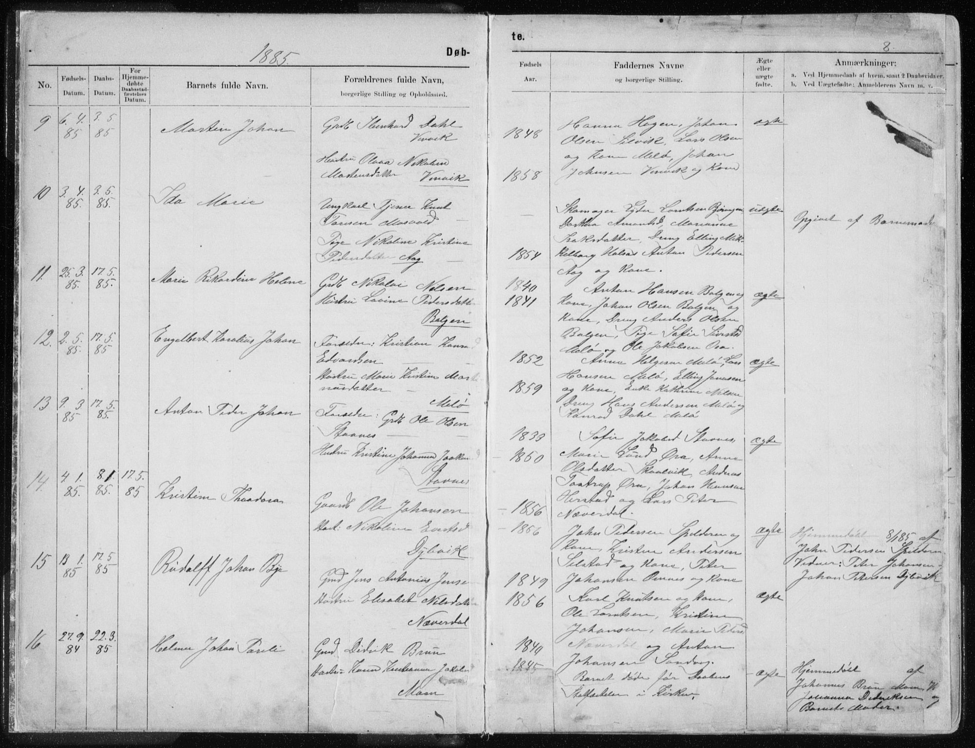 Ministerialprotokoller, klokkerbøker og fødselsregistre - Nordland, SAT/A-1459/843/L0636: Parish register (copy) no. 843C05, 1884-1909, p. 8