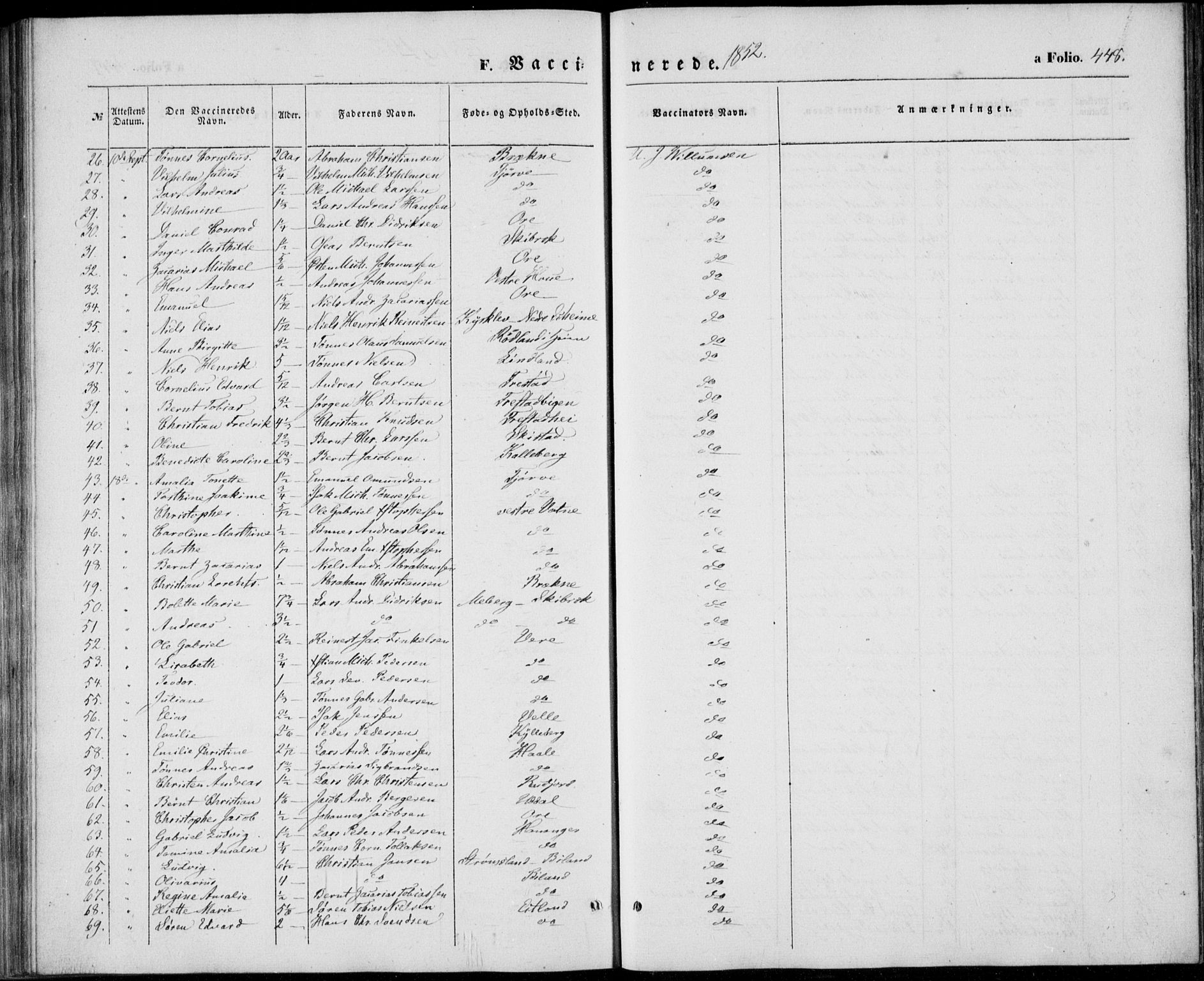 Lista sokneprestkontor, AV/SAK-1111-0027/F/Fb/L0002: Parish register (copy) no. B 2, 1847-1862, p. 448