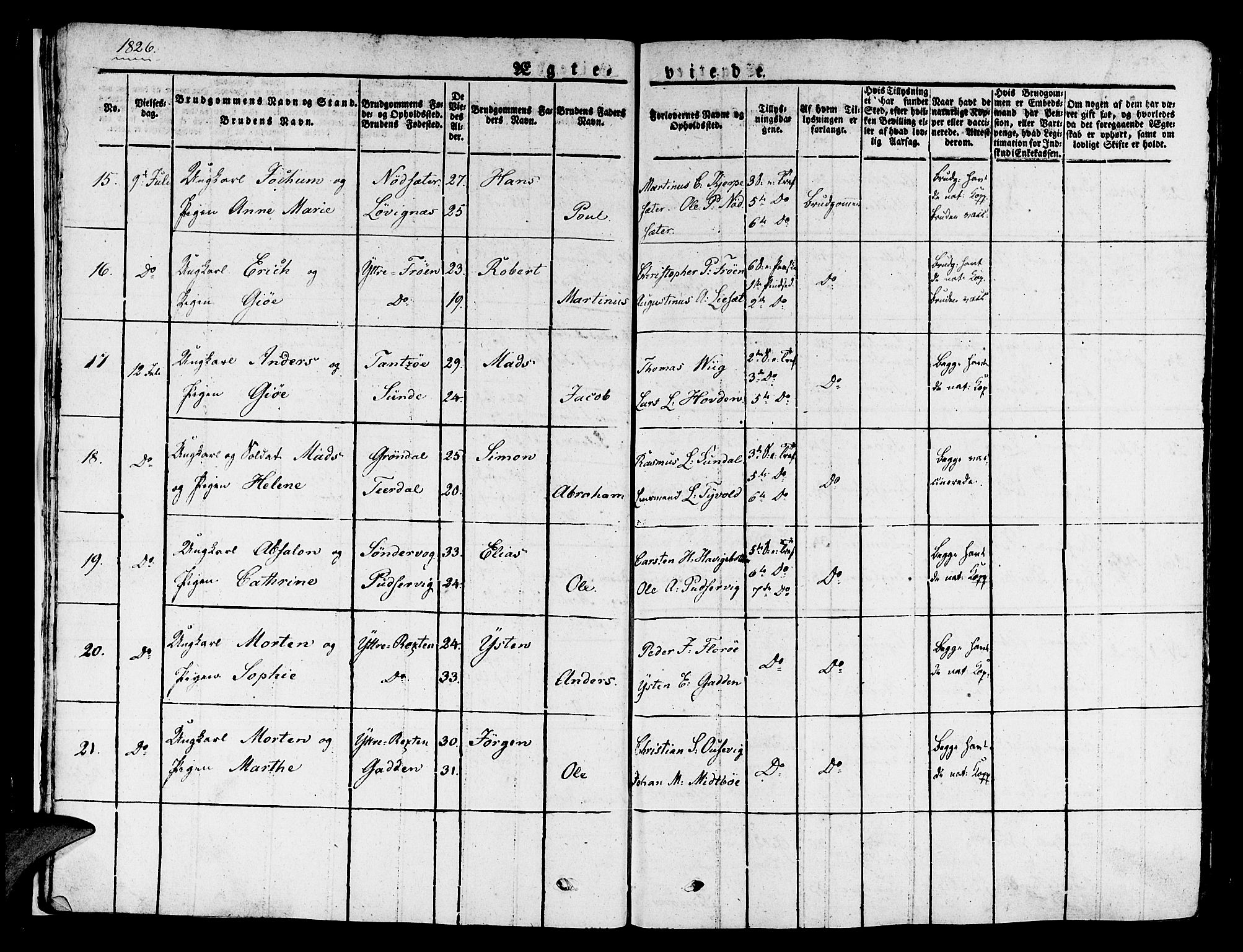 Kinn sokneprestembete, SAB/A-80801/H/Haa/Haaa/L0004/0002: Parish register (official) no. A 4II, 1822-1840, p. 15