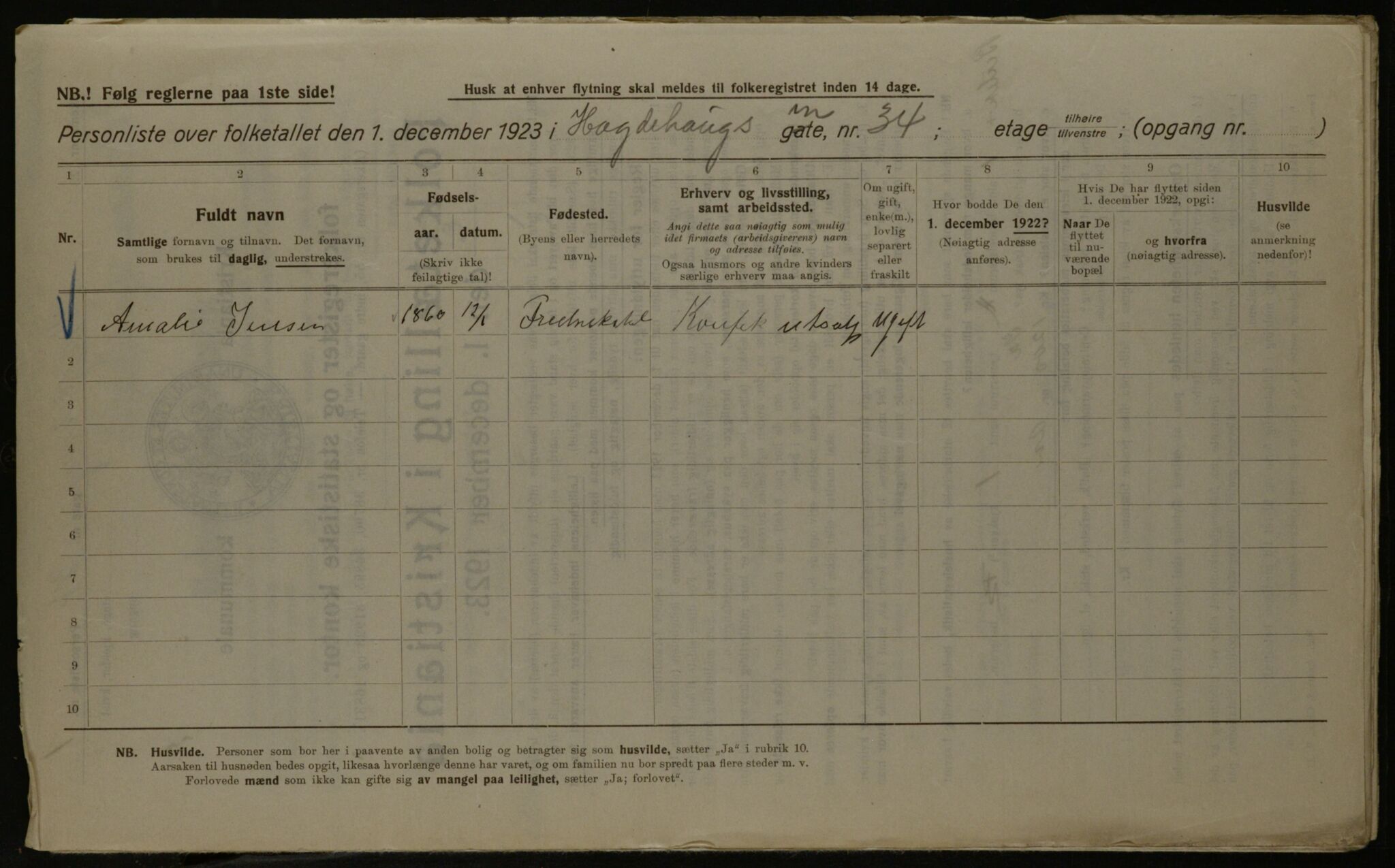 OBA, Municipal Census 1923 for Kristiania, 1923, p. 40776