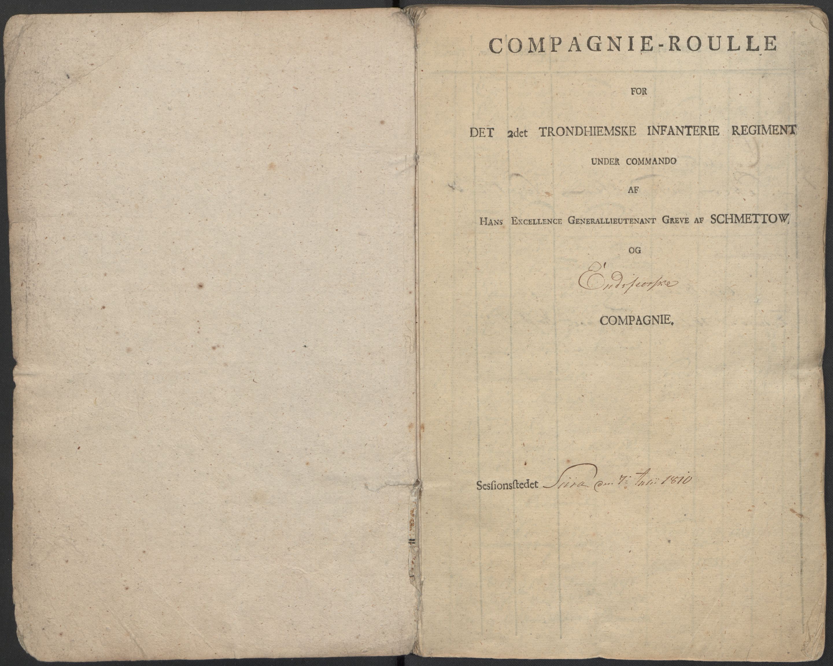 Generalitets- og kommissariatskollegiet, Det kongelige norske kommissariatskollegium, AV/RA-EA-5420/E/Eh/L0083b: 2. Trondheimske nasjonale infanteriregiment, 1810, p. 287