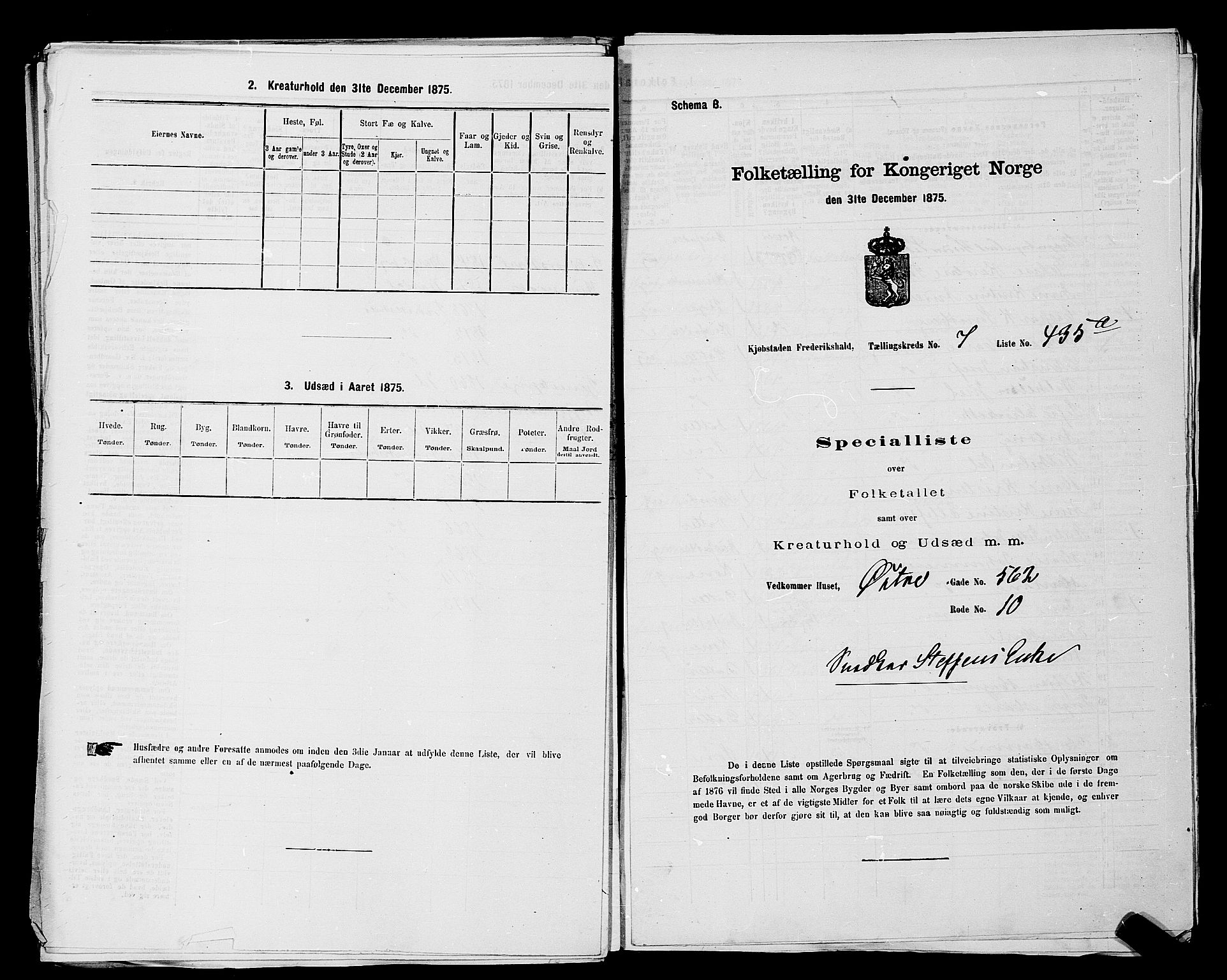 RA, 1875 census for 0101P Fredrikshald, 1875, p. 1090