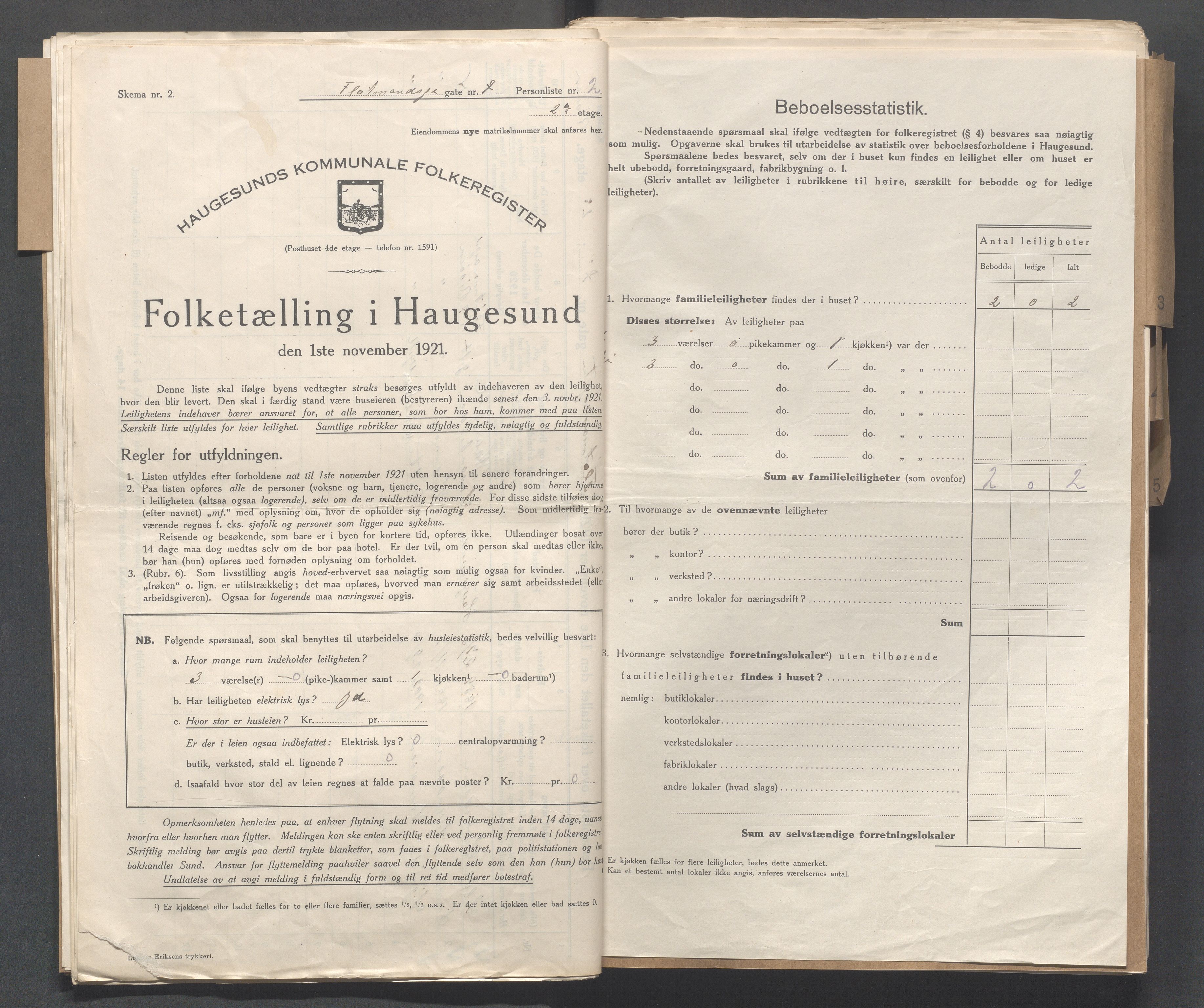 IKAR, Local census 1.11.1921 for Haugesund, 1921, p. 6665