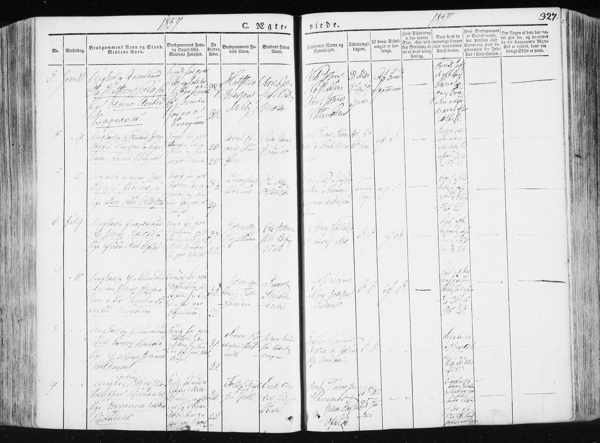 Ministerialprotokoller, klokkerbøker og fødselsregistre - Sør-Trøndelag, AV/SAT-A-1456/665/L0771: Parish register (official) no. 665A06, 1830-1856, p. 327