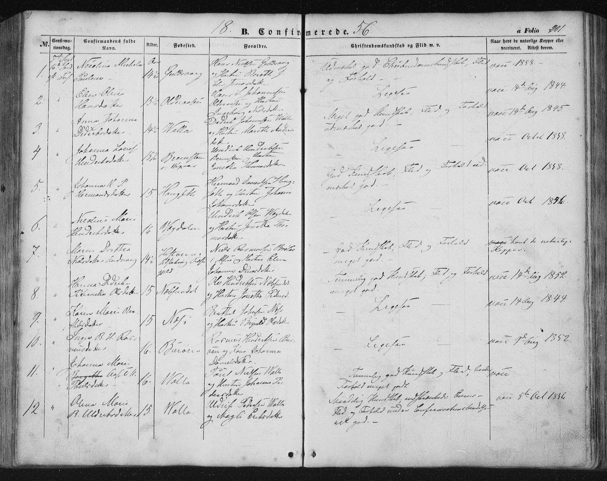 Ministerialprotokoller, klokkerbøker og fødselsregistre - Nordland, AV/SAT-A-1459/816/L0240: Parish register (official) no. 816A06, 1846-1870, p. 201