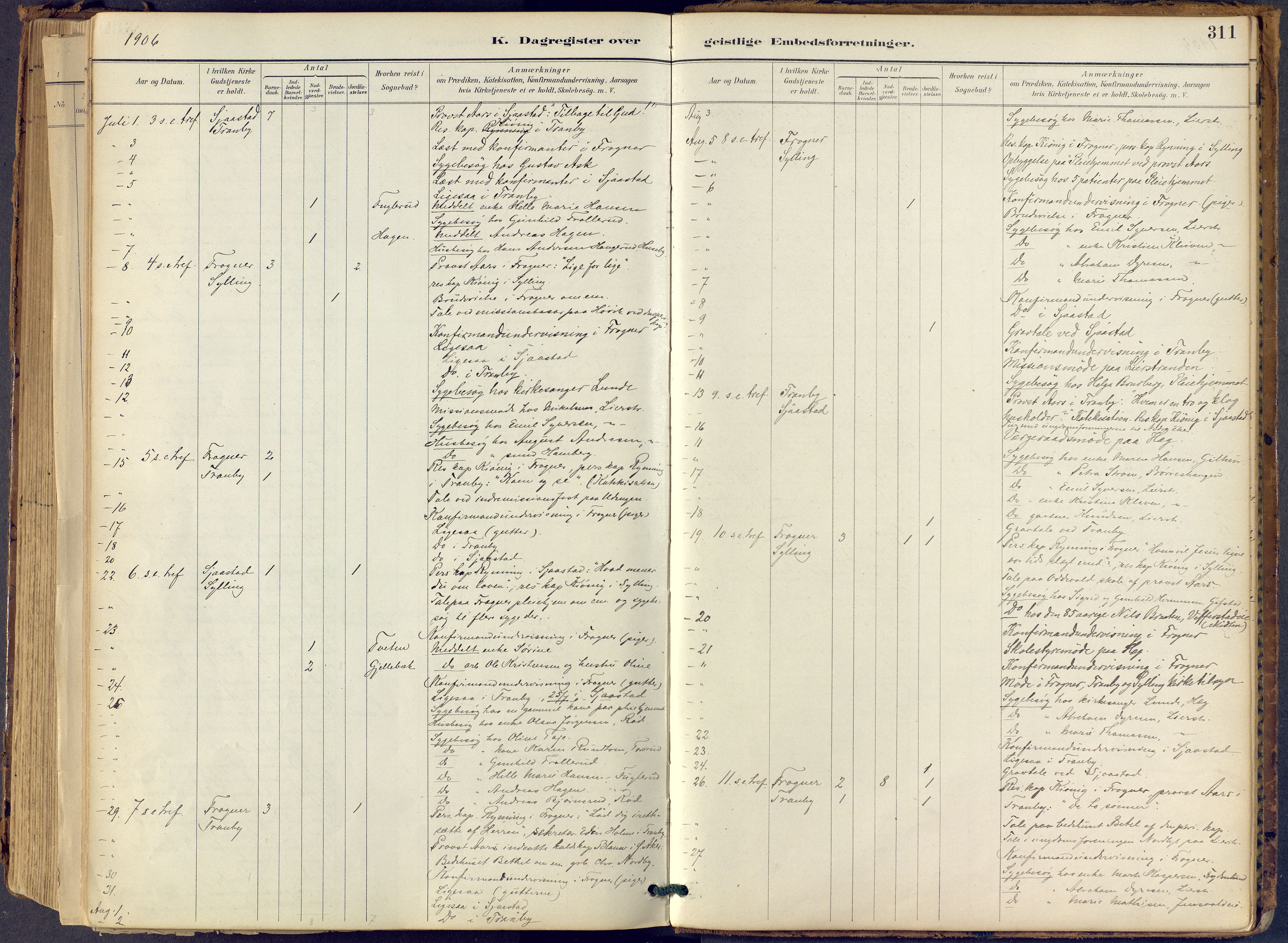 Lier kirkebøker, SAKO/A-230/F/Fb/L0001: Parish register (official) no. II 1, 1883-1910, p. 311