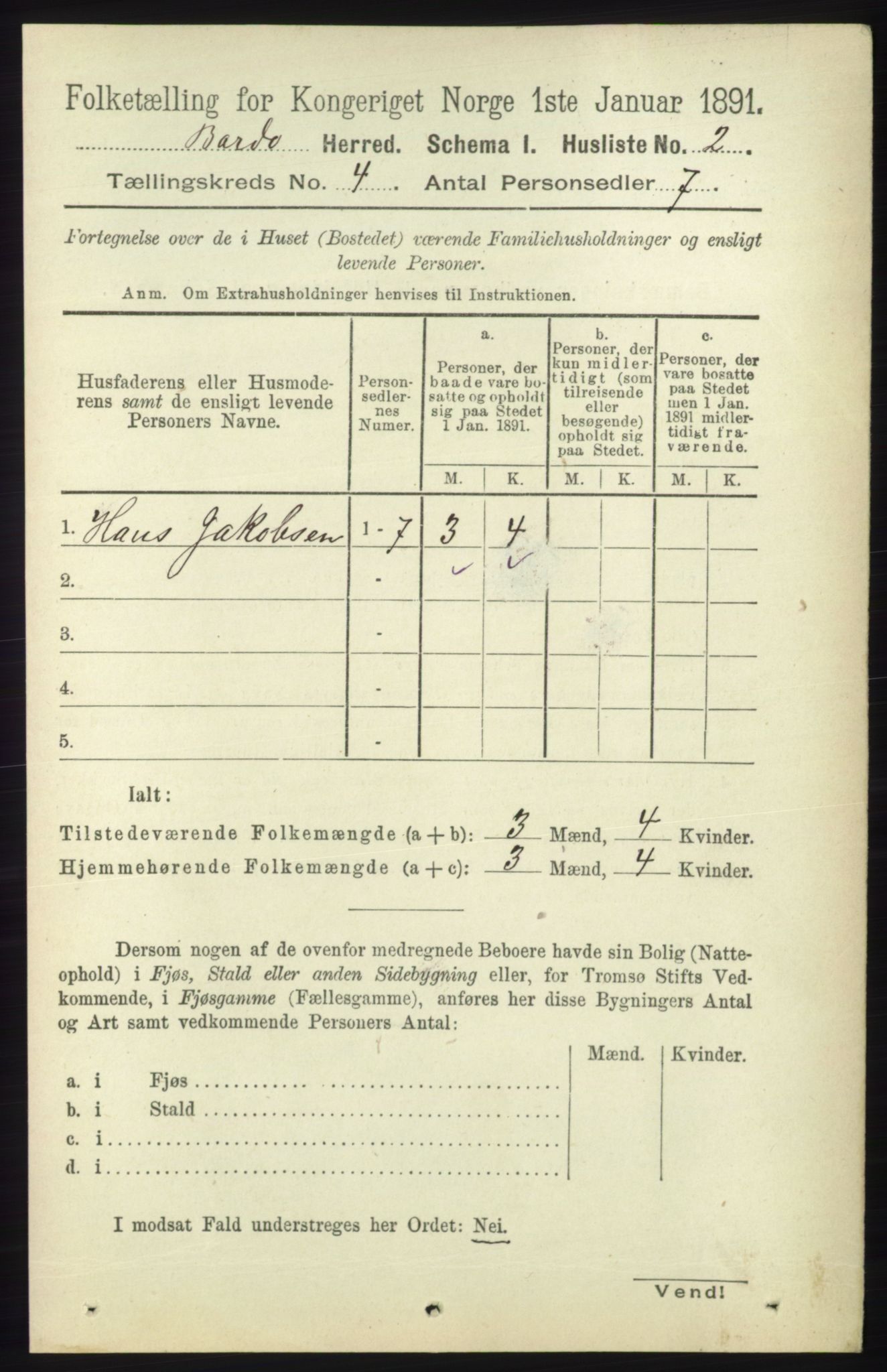 RA, 1891 census for 1922 Bardu, 1891, p. 1277