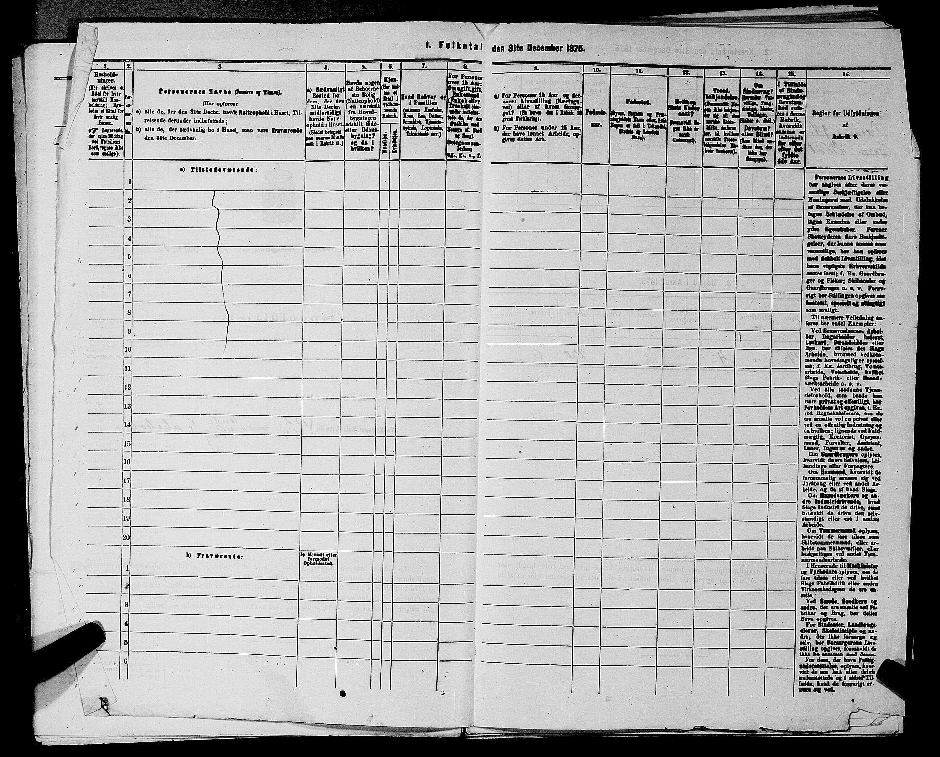 RA, 1875 census for 0220P Asker, 1875, p. 2633