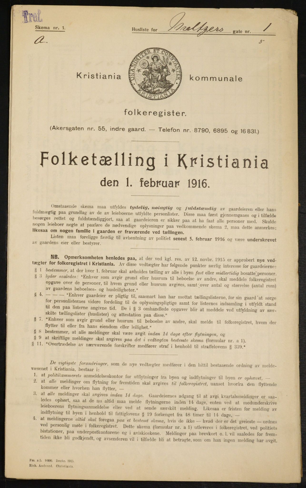 OBA, Municipal Census 1916 for Kristiania, 1916, p. 66782