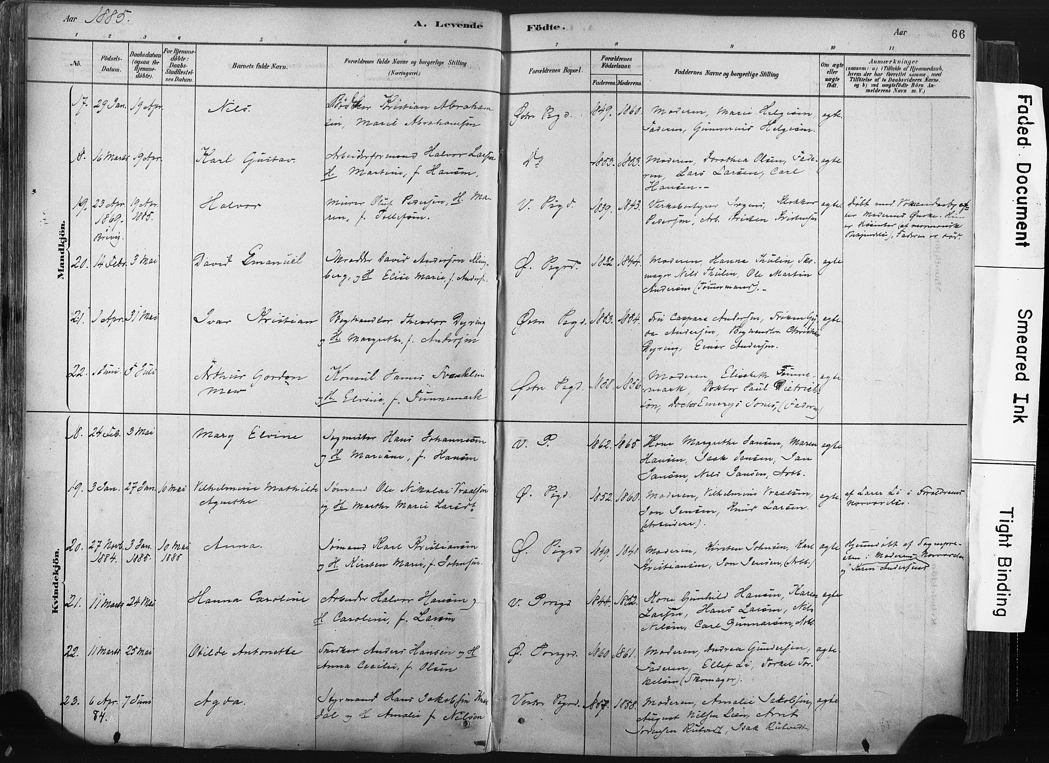 Porsgrunn kirkebøker , AV/SAKO-A-104/F/Fa/L0008: Parish register (official) no. 8, 1878-1895, p. 66