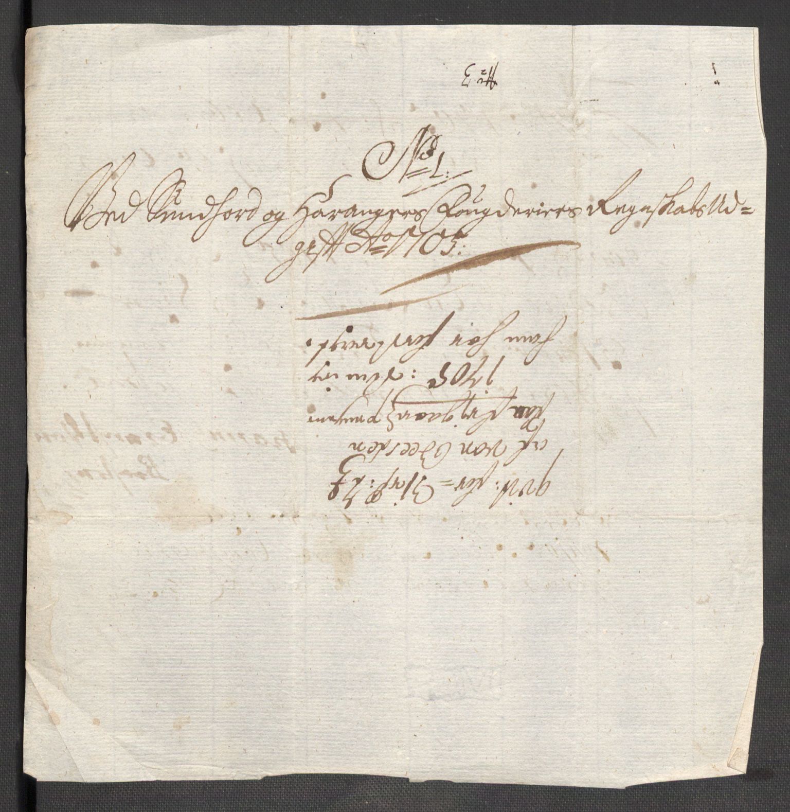 Rentekammeret inntil 1814, Reviderte regnskaper, Fogderegnskap, AV/RA-EA-4092/R48/L2983: Fogderegnskap Sunnhordland og Hardanger, 1705, p. 192