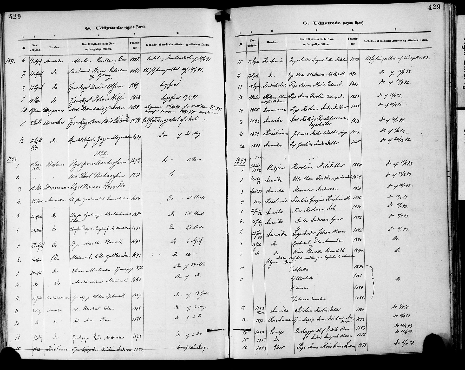 Lier kirkebøker, SAKO/A-230/F/Fa/L0015: Parish register (official) no. I 15, 1883-1894, p. 429