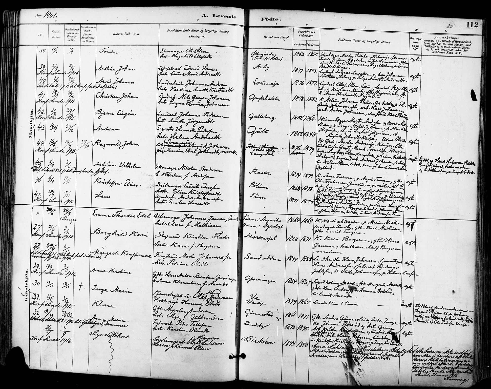 Sande Kirkebøker, AV/SAKO-A-53/F/Fa/L0007: Parish register (official) no. 7, 1888-1903, p. 112