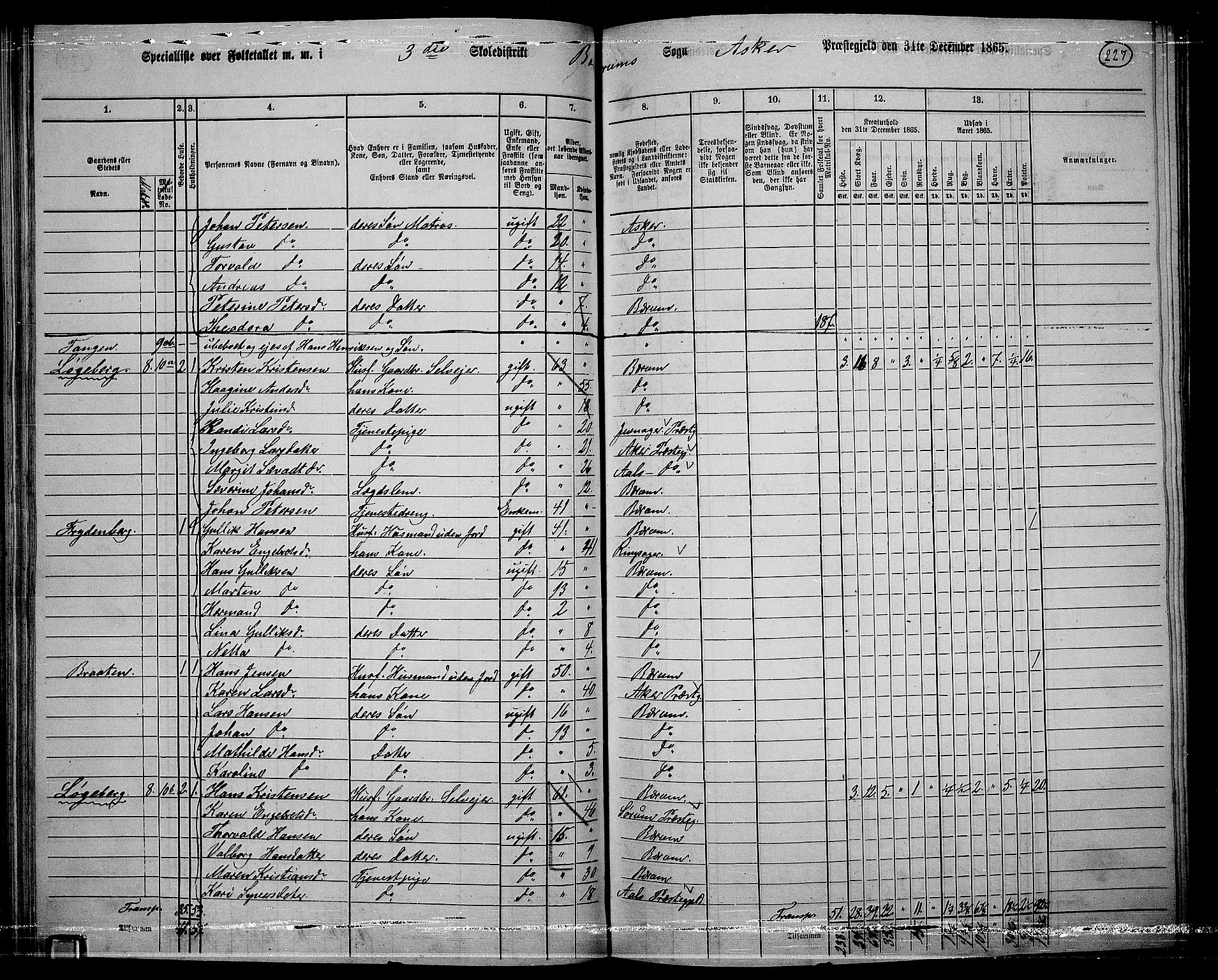 RA, 1865 census for Asker, 1865, p. 219