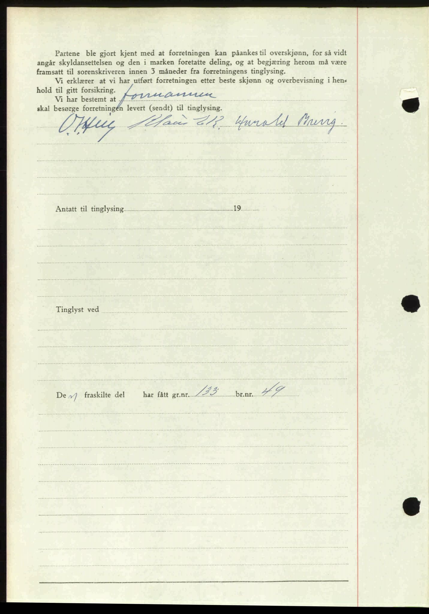 Follo sorenskriveri, SAO/A-10274/G/Ga/Gaa/L0085: Mortgage book no. I 85, 1948-1948, Diary no: : 3205/1948