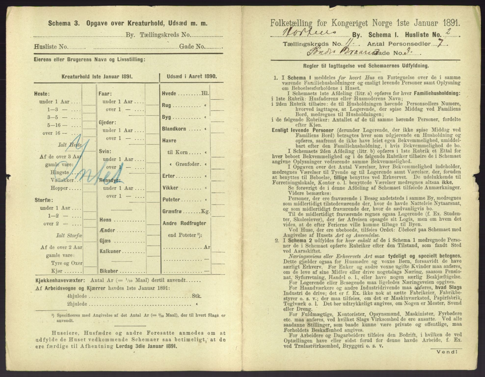 RA, 1891 census for 0703 Horten, 1891, p. 1163