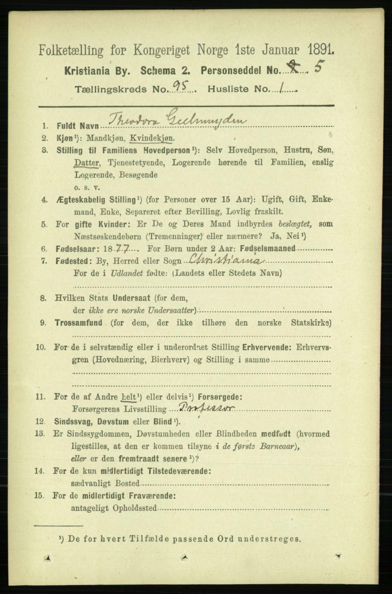 RA, 1891 census for 0301 Kristiania, 1891, p. 46291