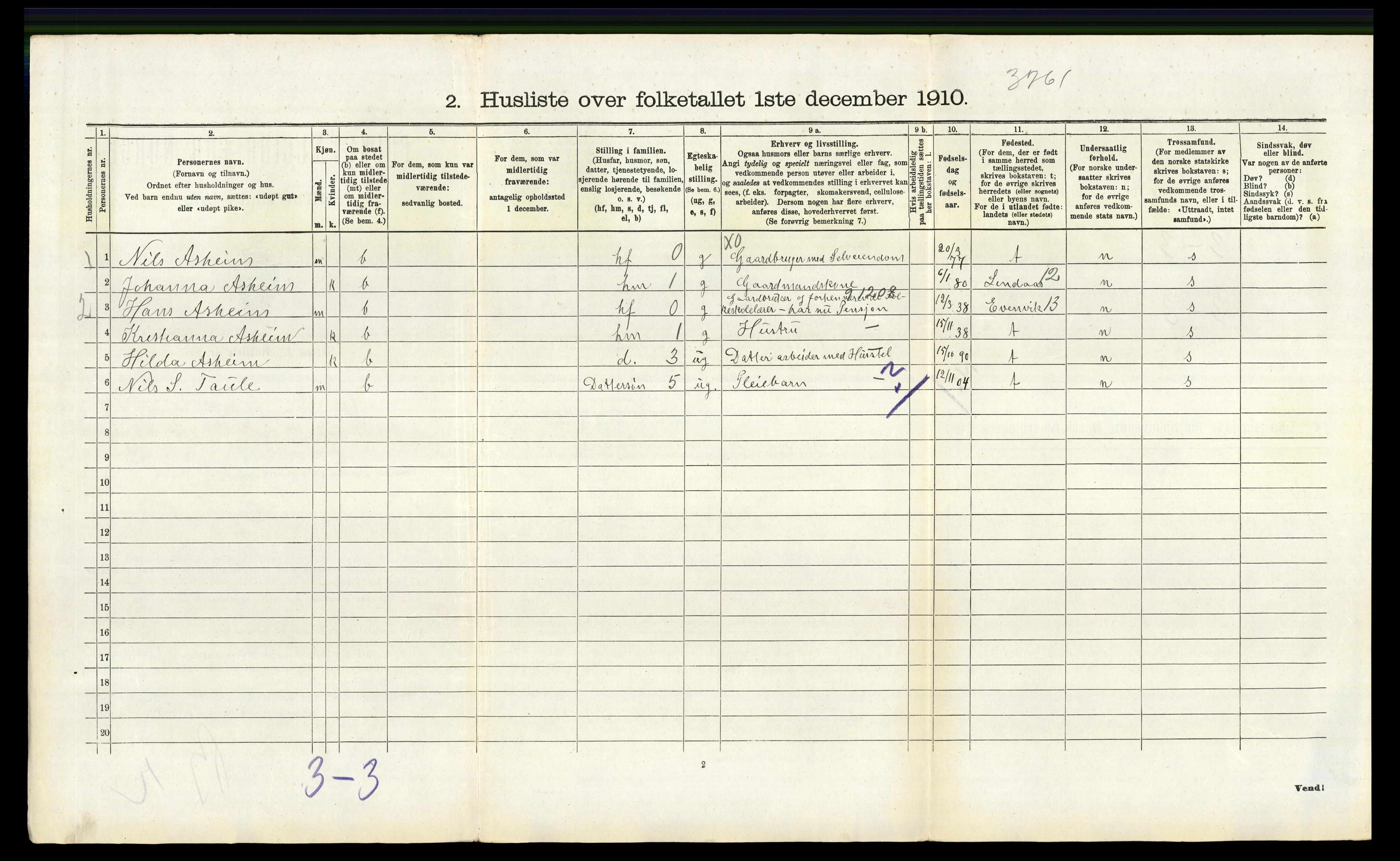 RA, 1910 census for Manger, 1910, p. 760