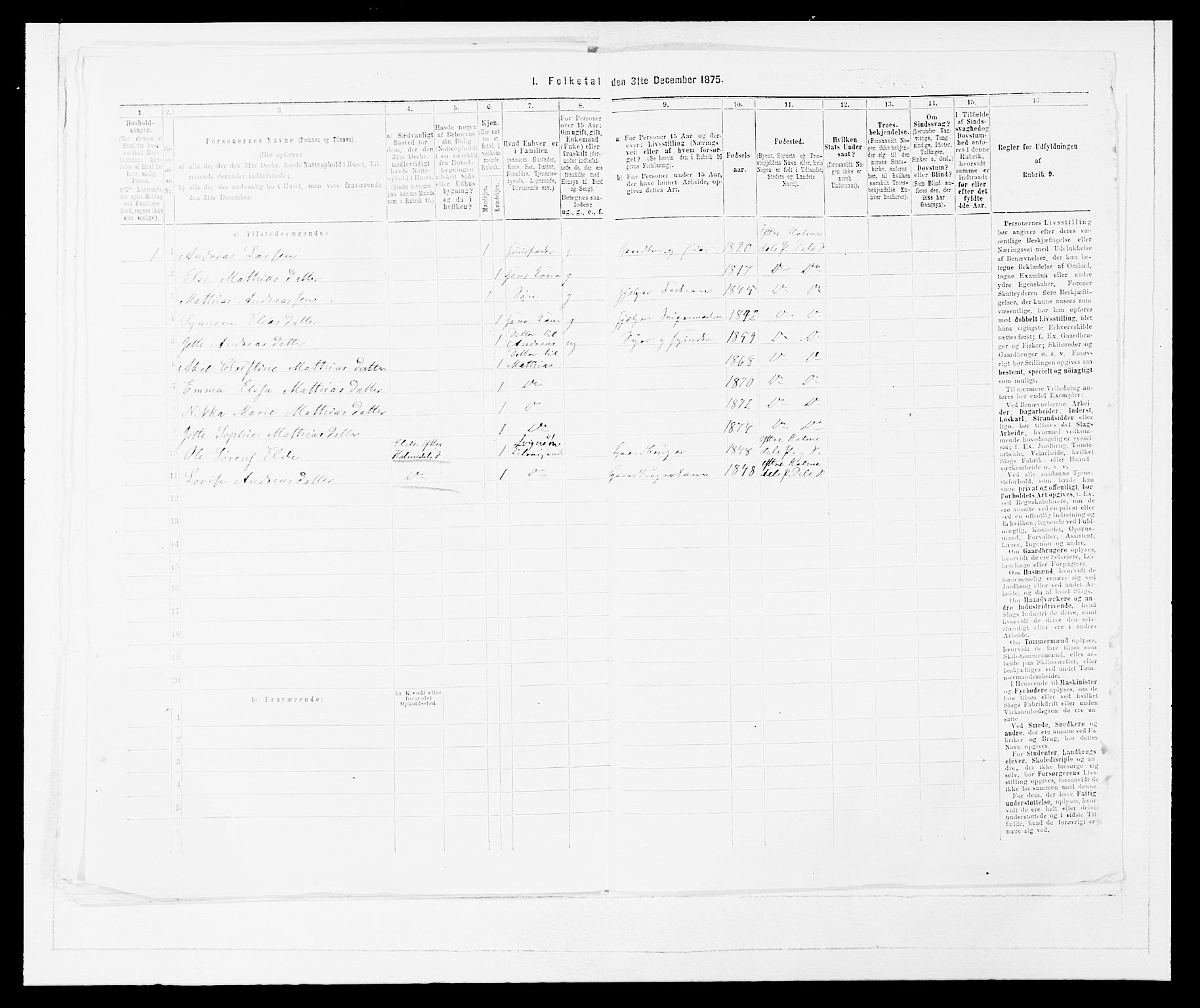 SAB, 1875 census for 1429P Ytre Holmedal, 1875, p. 760