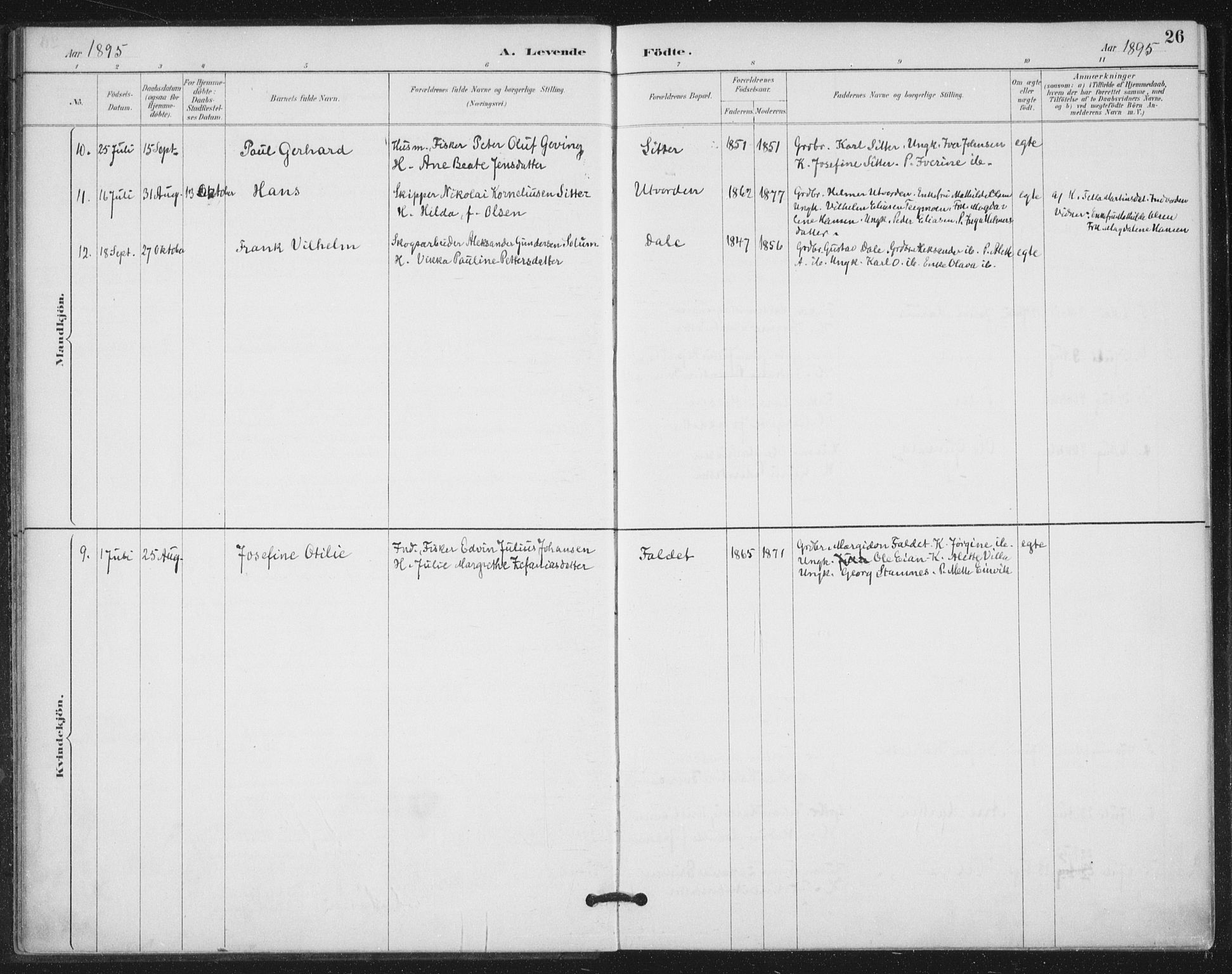 Ministerialprotokoller, klokkerbøker og fødselsregistre - Nord-Trøndelag, AV/SAT-A-1458/772/L0603: Parish register (official) no. 772A01, 1885-1912, p. 26