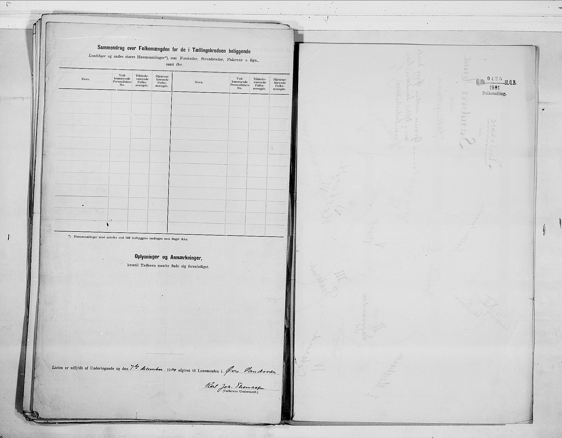 RA, 1900 census for Sandsvær, 1900, p. 30