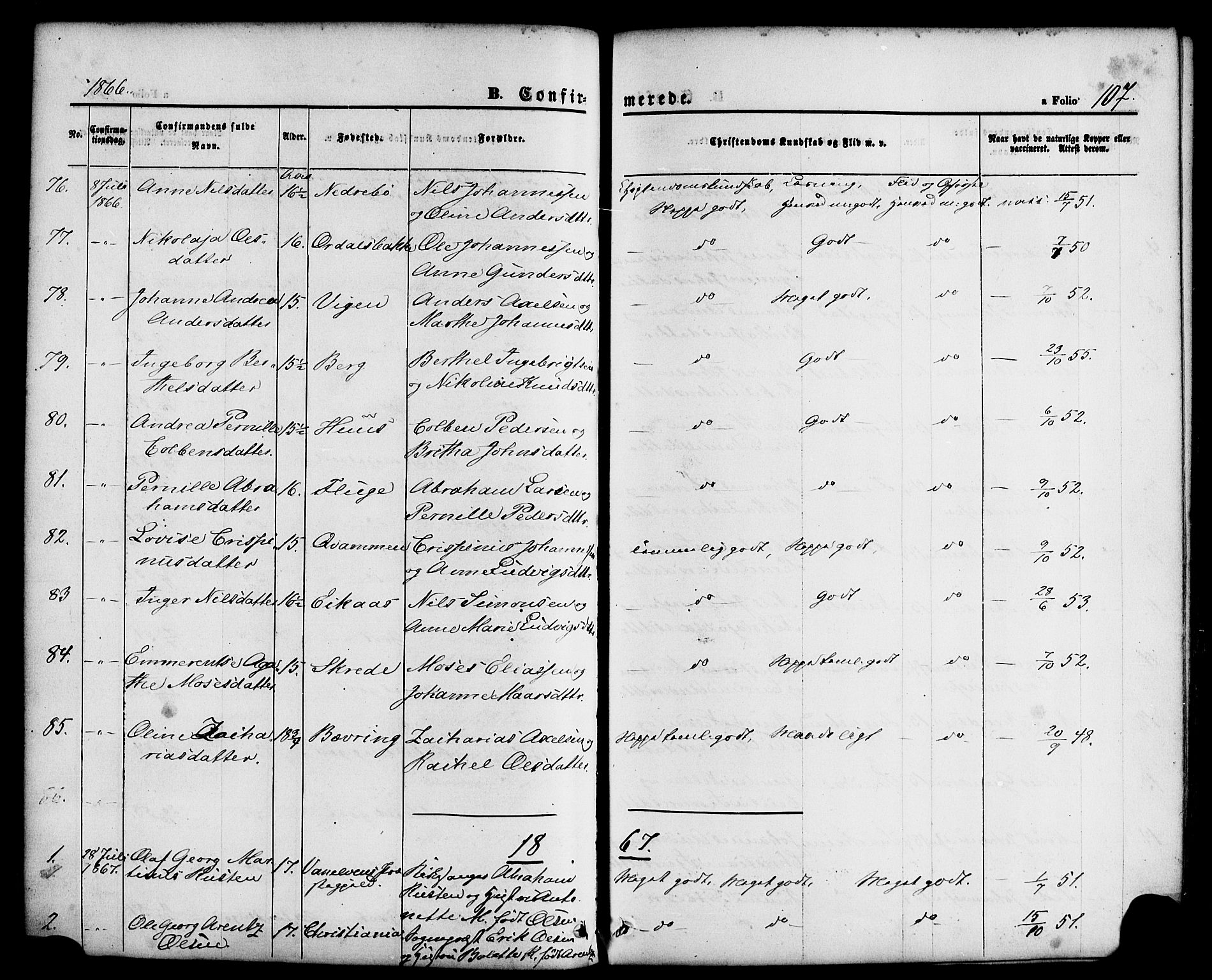 Jølster sokneprestembete, SAB/A-80701/H/Haa/Haaa/L0011: Parish register (official) no. A 11, 1866-1881, p. 107