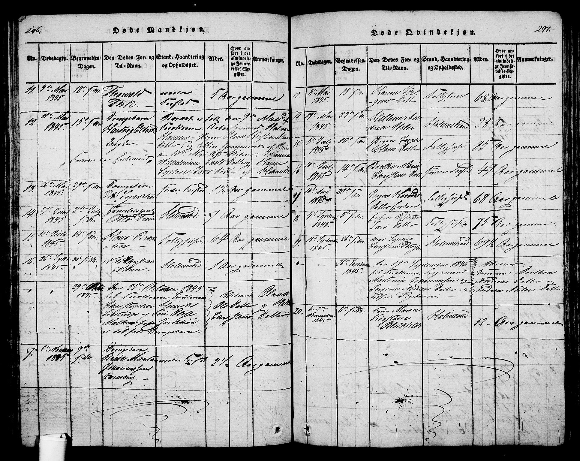 Holmestrand kirkebøker, SAKO/A-346/G/Ga/L0001: Parish register (copy) no. 1, 1814-1848, p. 296-297