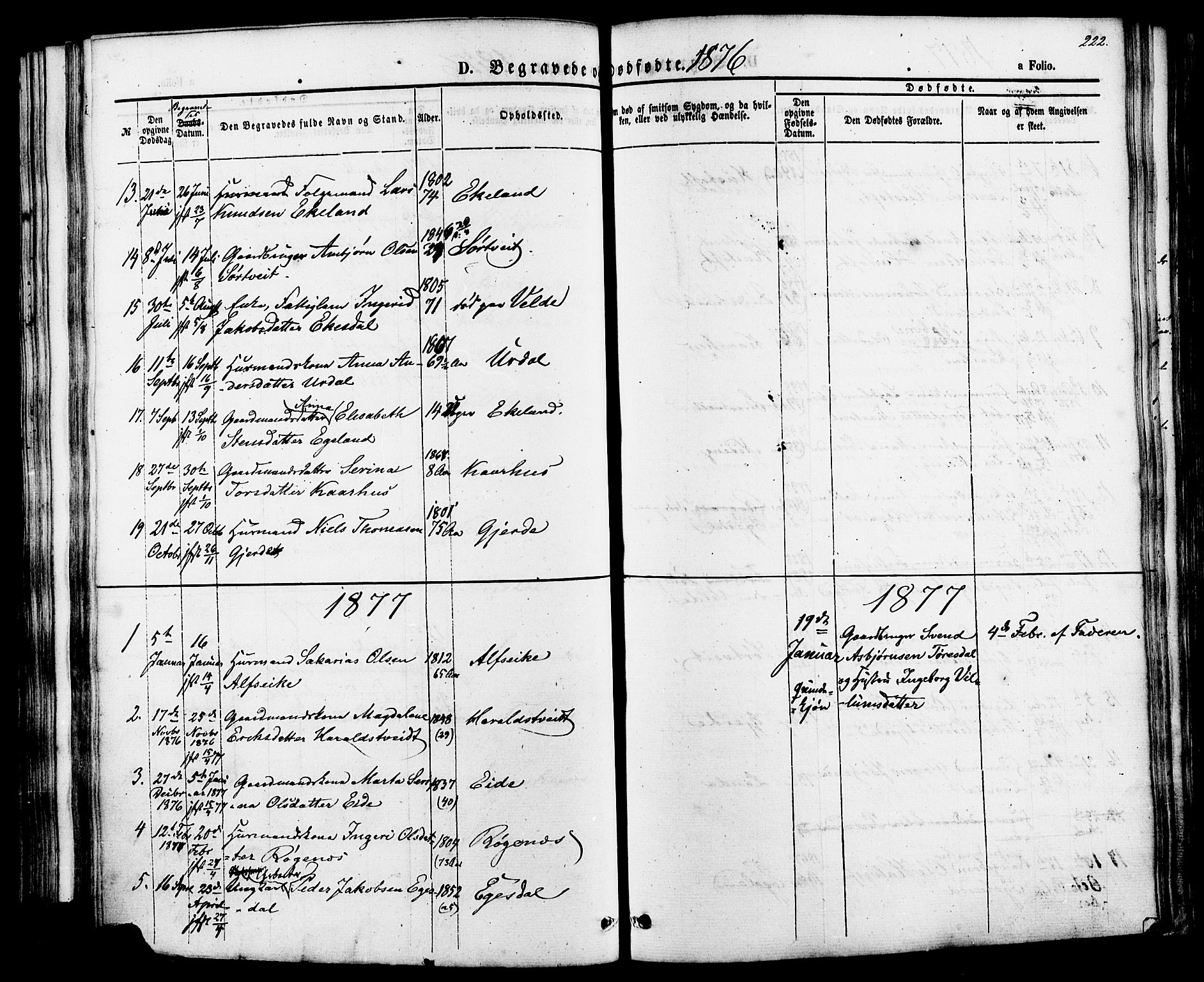 Skjold sokneprestkontor, AV/SAST-A-101847/H/Ha/Haa/L0007: Parish register (official) no. A 7, 1857-1882, p. 222