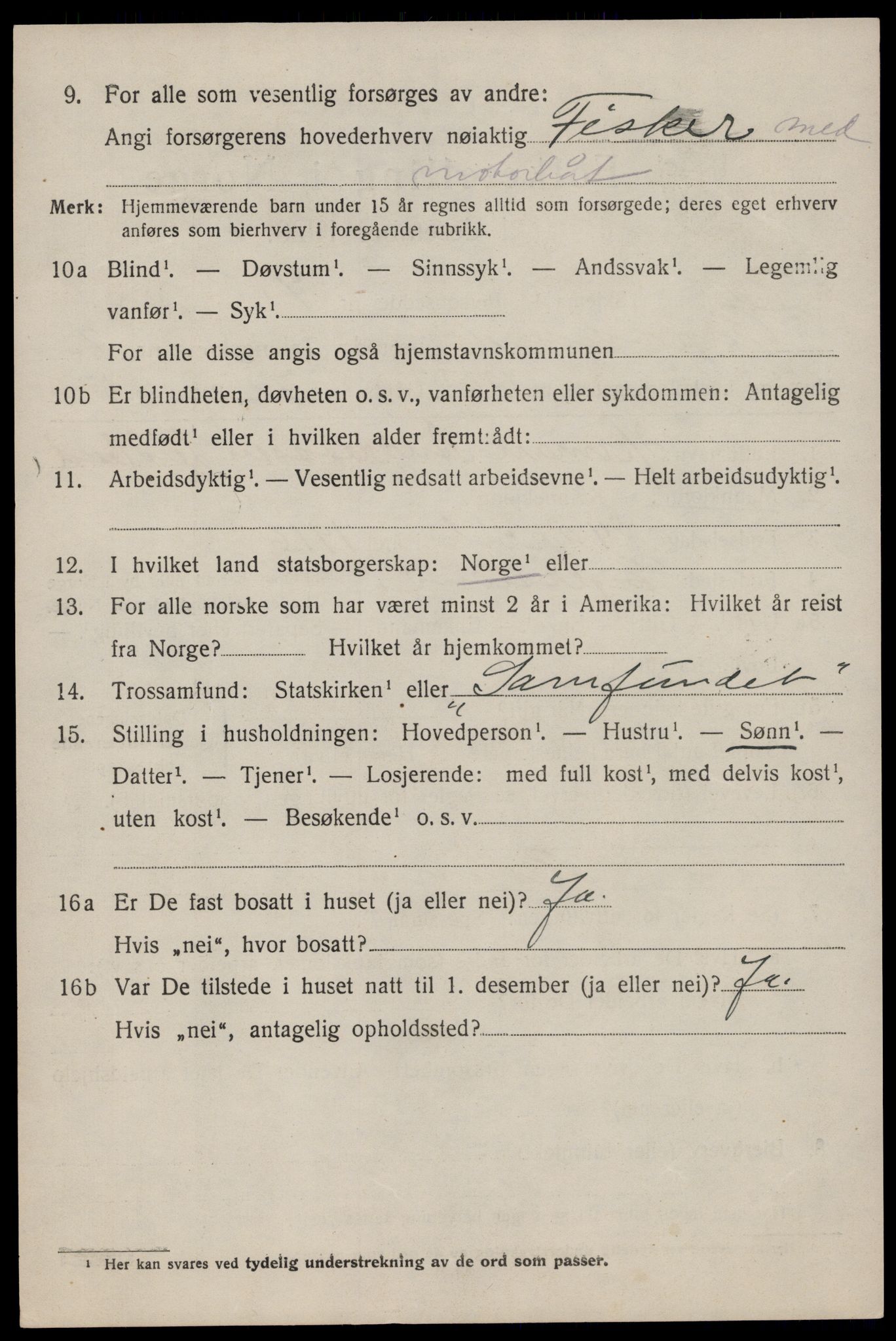 SAST, 1920 census for Eigersund, 1920, p. 2308