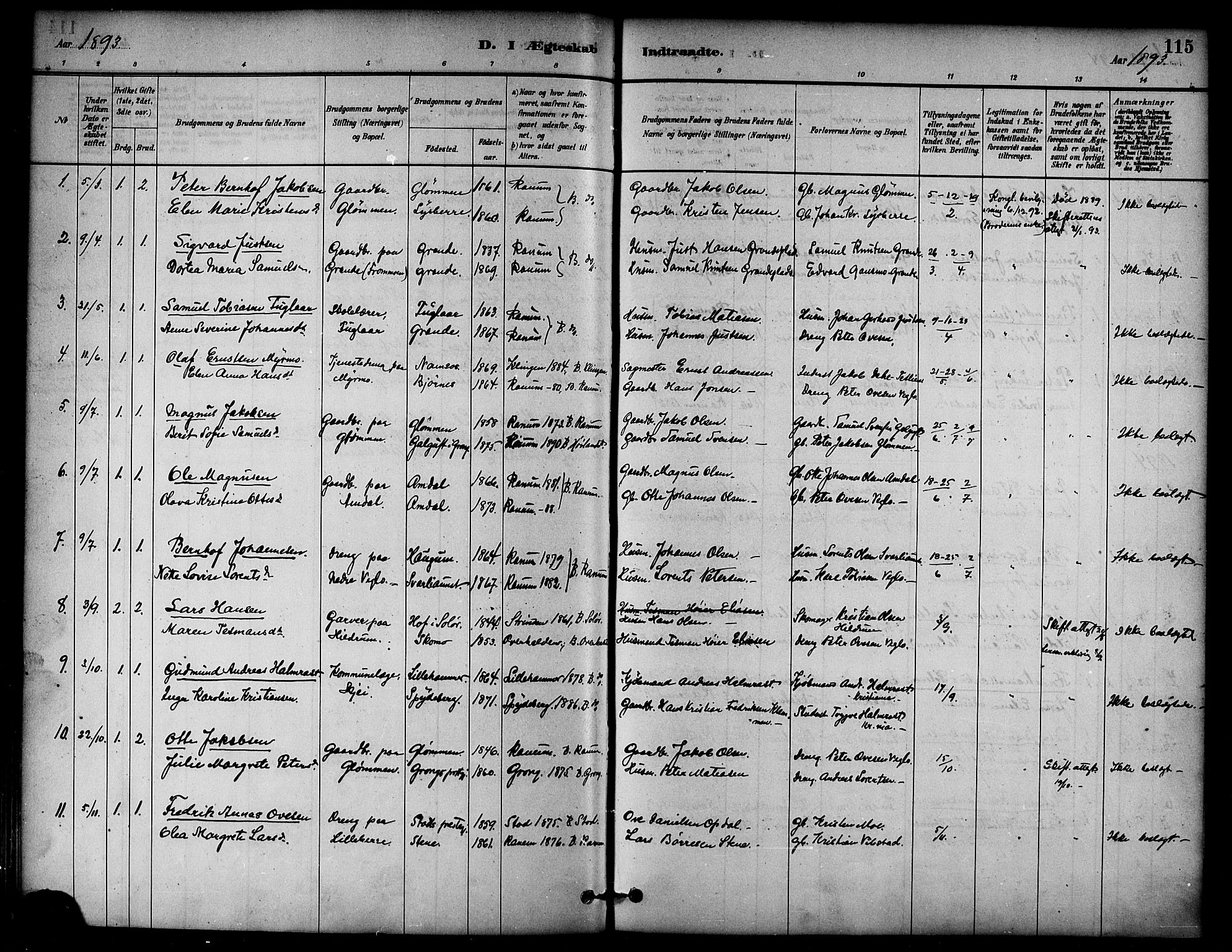 Ministerialprotokoller, klokkerbøker og fødselsregistre - Nord-Trøndelag, SAT/A-1458/764/L0555: Parish register (official) no. 764A10, 1881-1896, p. 115