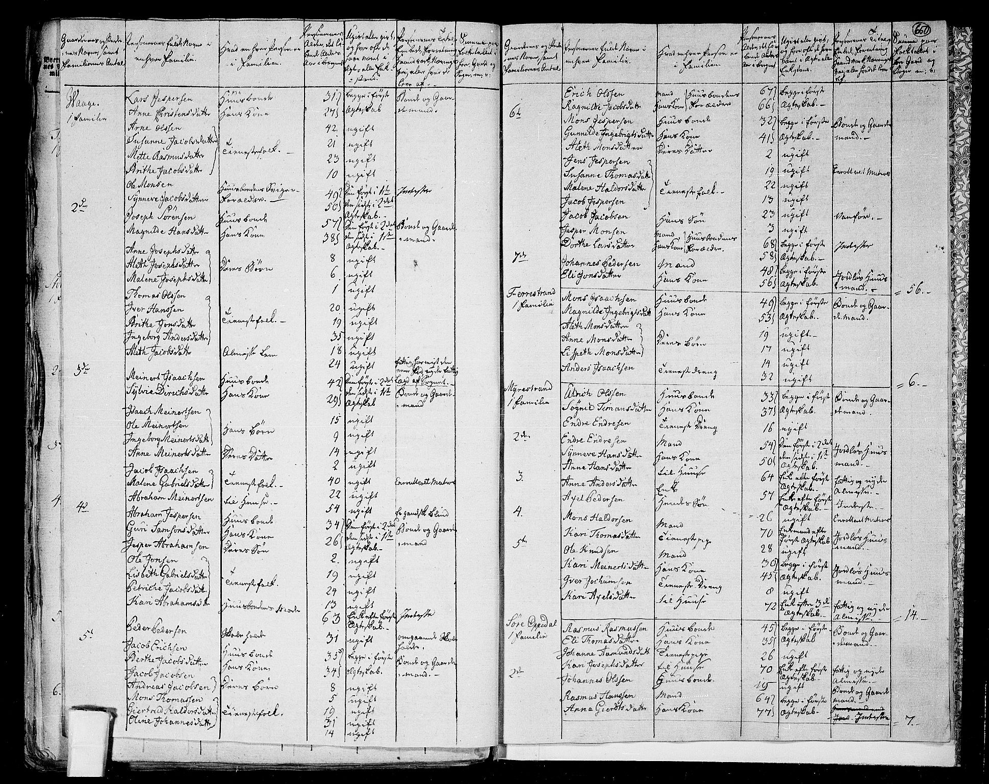 RA, 1801 census for 1441P Selje, 1801, p. 649b-650a