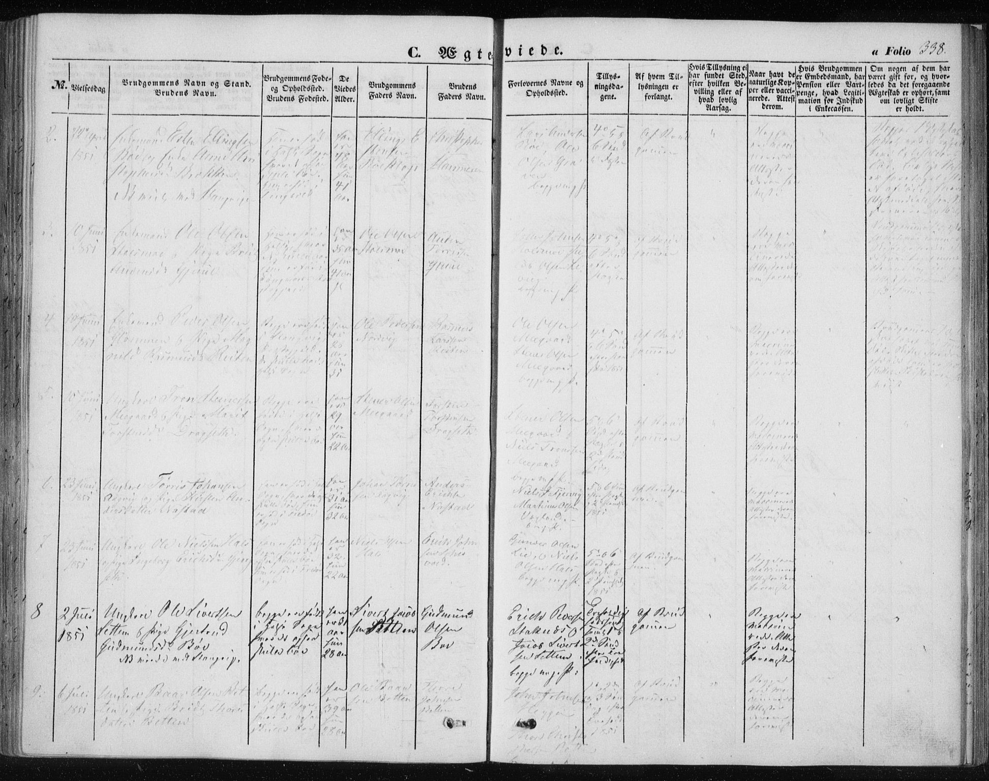 Ministerialprotokoller, klokkerbøker og fødselsregistre - Møre og Romsdal, SAT/A-1454/576/L0883: Parish register (official) no. 576A01, 1849-1865, p. 338