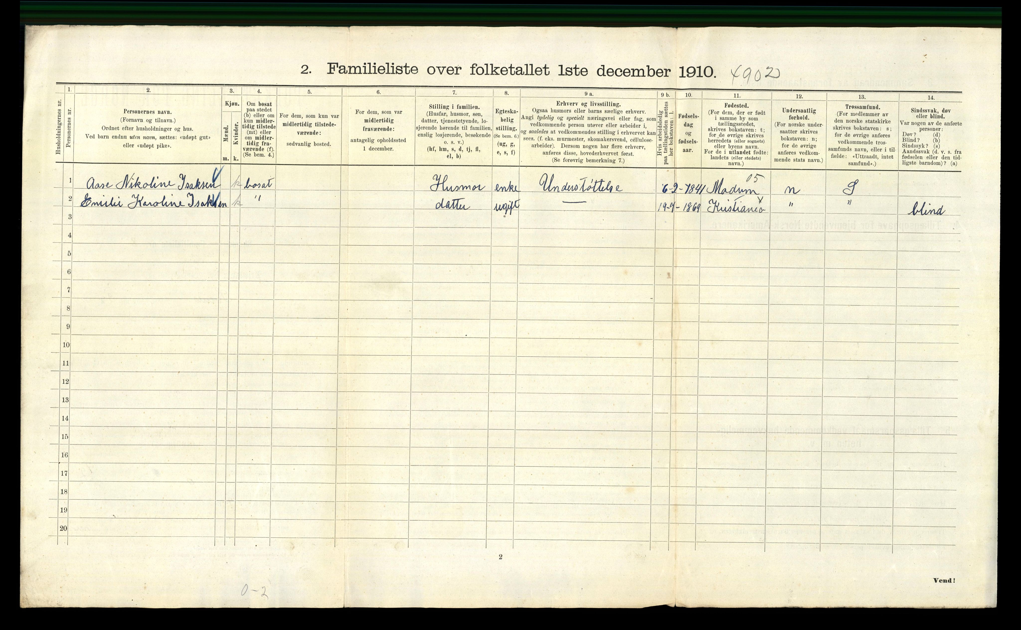 RA, 1910 census for Kristiania, 1910, p. 101788