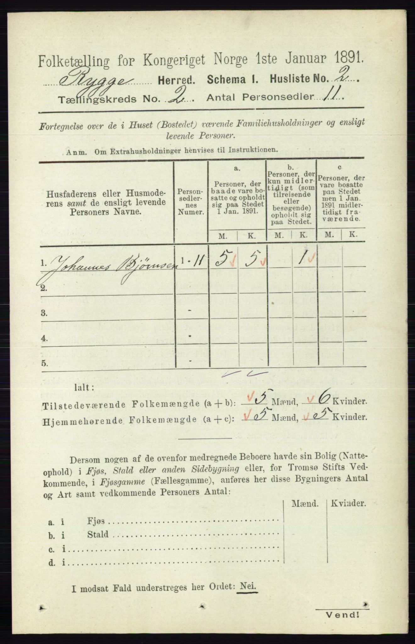 RA, 1891 census for 0136 Rygge, 1891, p. 907