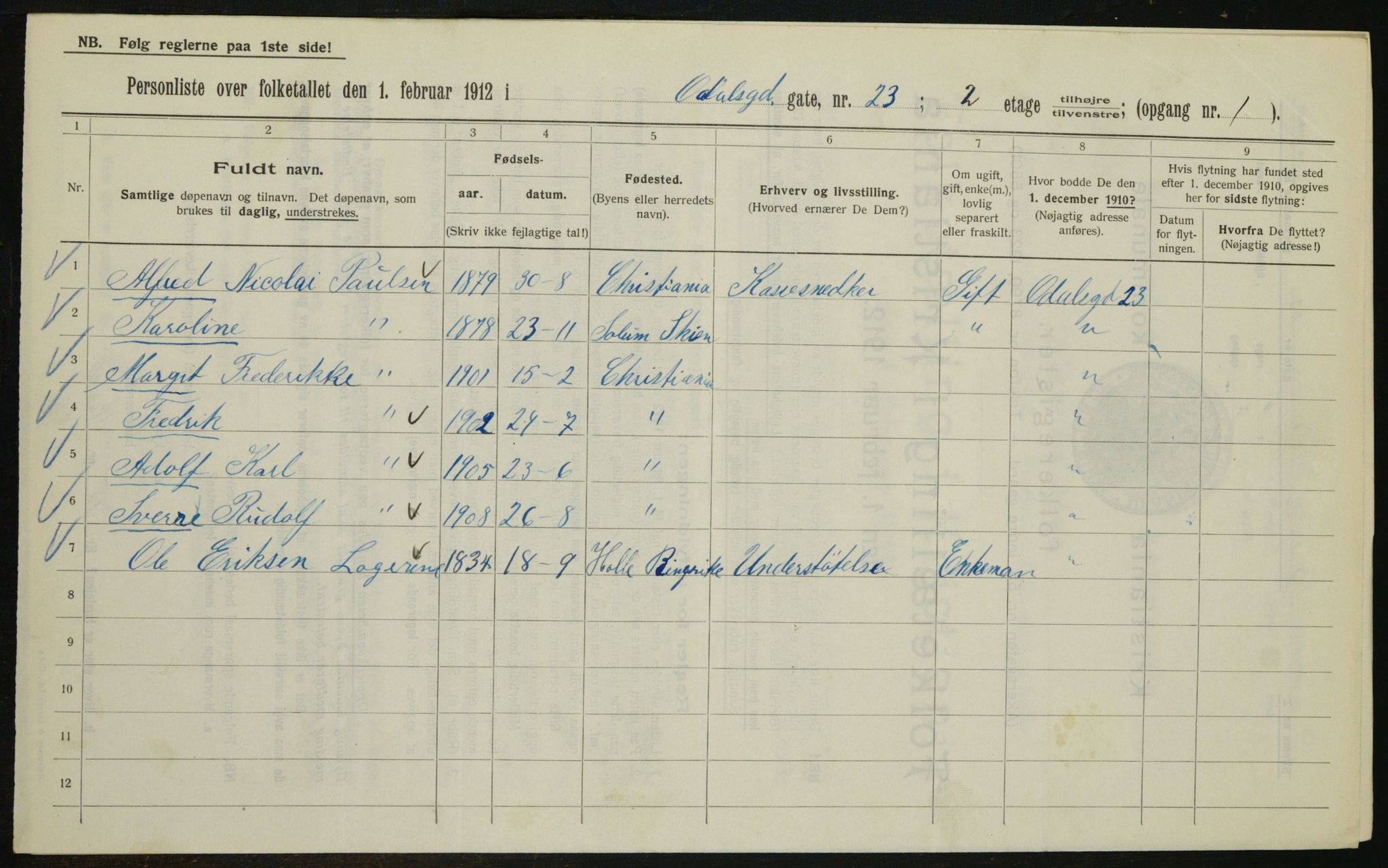 OBA, Municipal Census 1912 for Kristiania, 1912, p. 75148