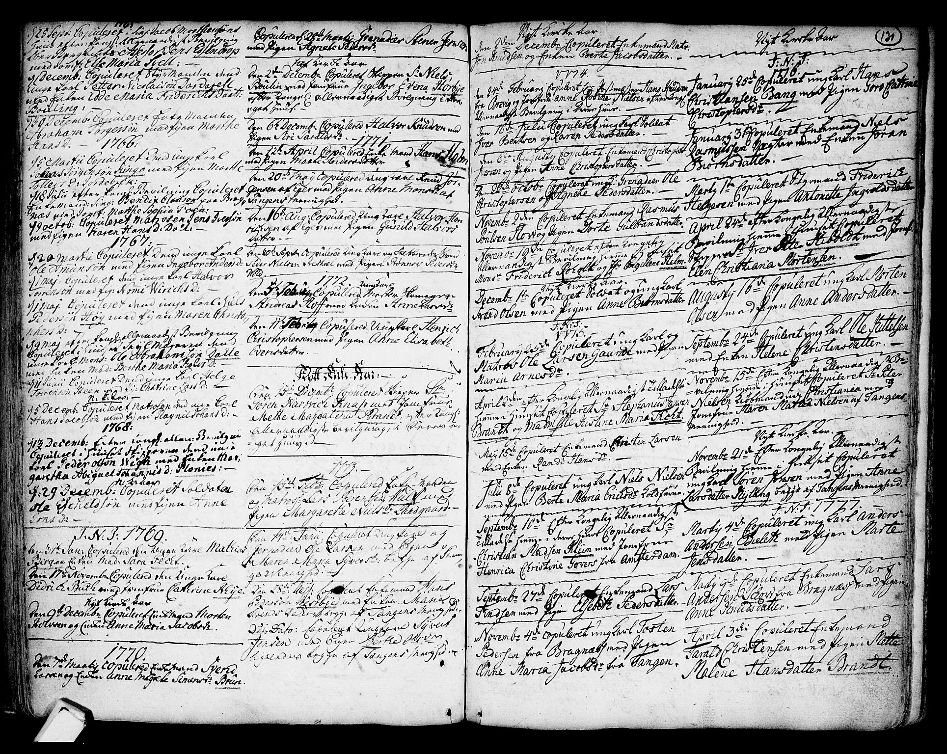 Strømsø kirkebøker, SAKO/A-246/F/Fb/L0002: Parish register (official) no. II 2, 1739-1814, p. 131