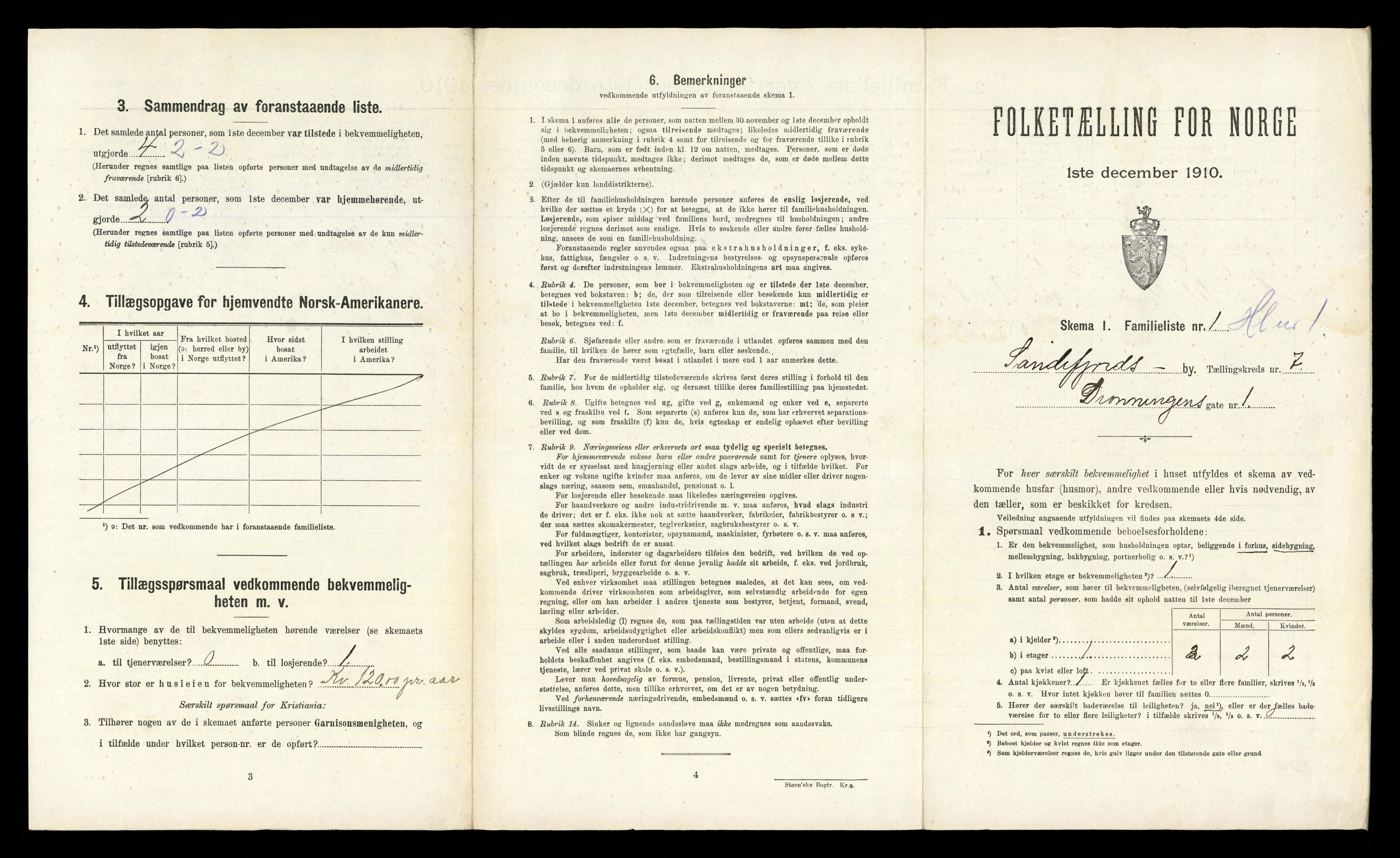 RA, 1910 census for Sandefjord, 1910, p. 1860