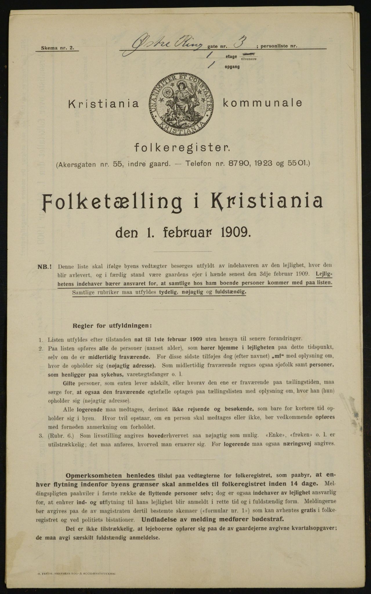 OBA, Municipal Census 1909 for Kristiania, 1909, p. 41439