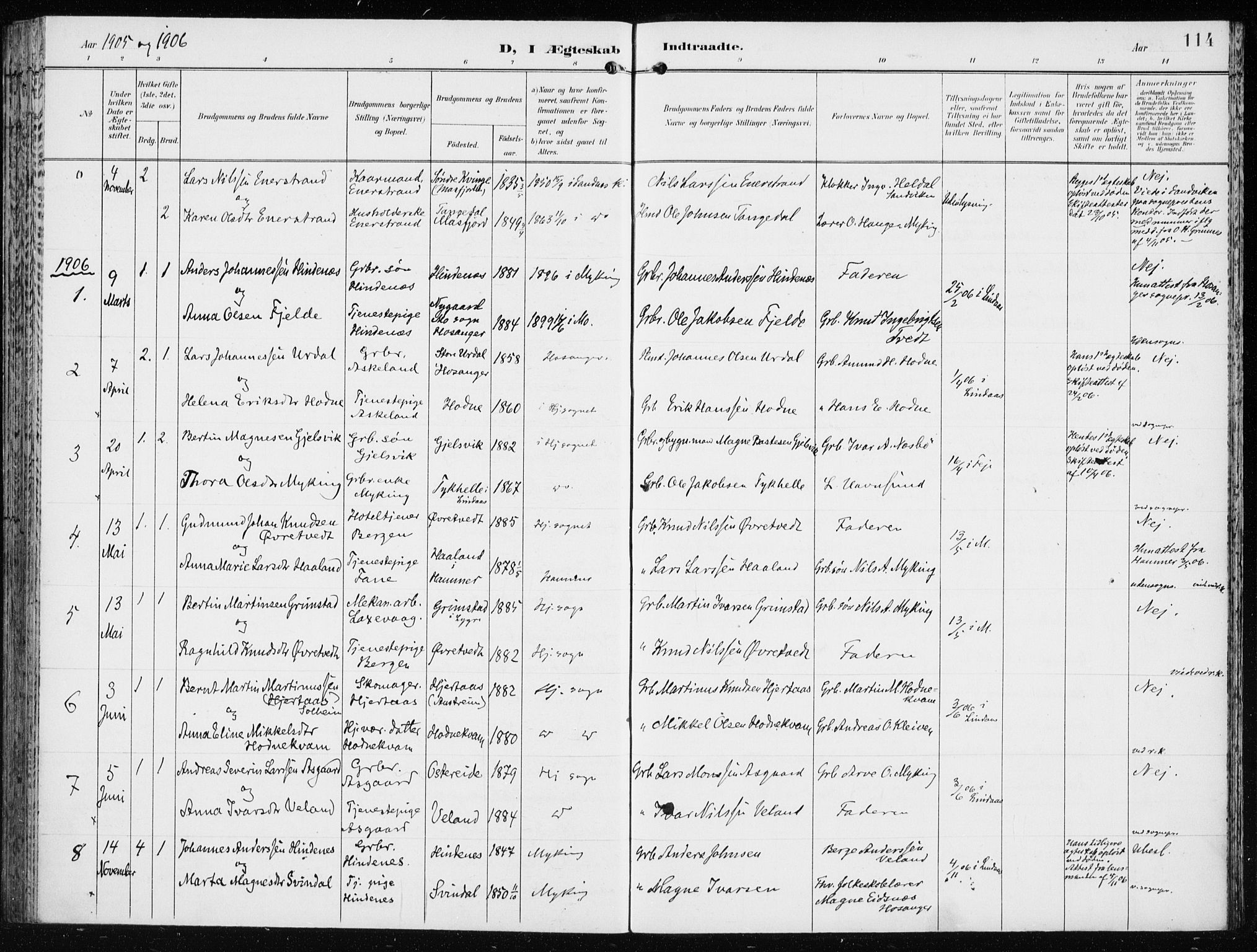 Lindås Sokneprestembete, AV/SAB-A-76701/H/Haa/Haaf/L0002: Parish register (official) no. F  2, 1897-1909, p. 114